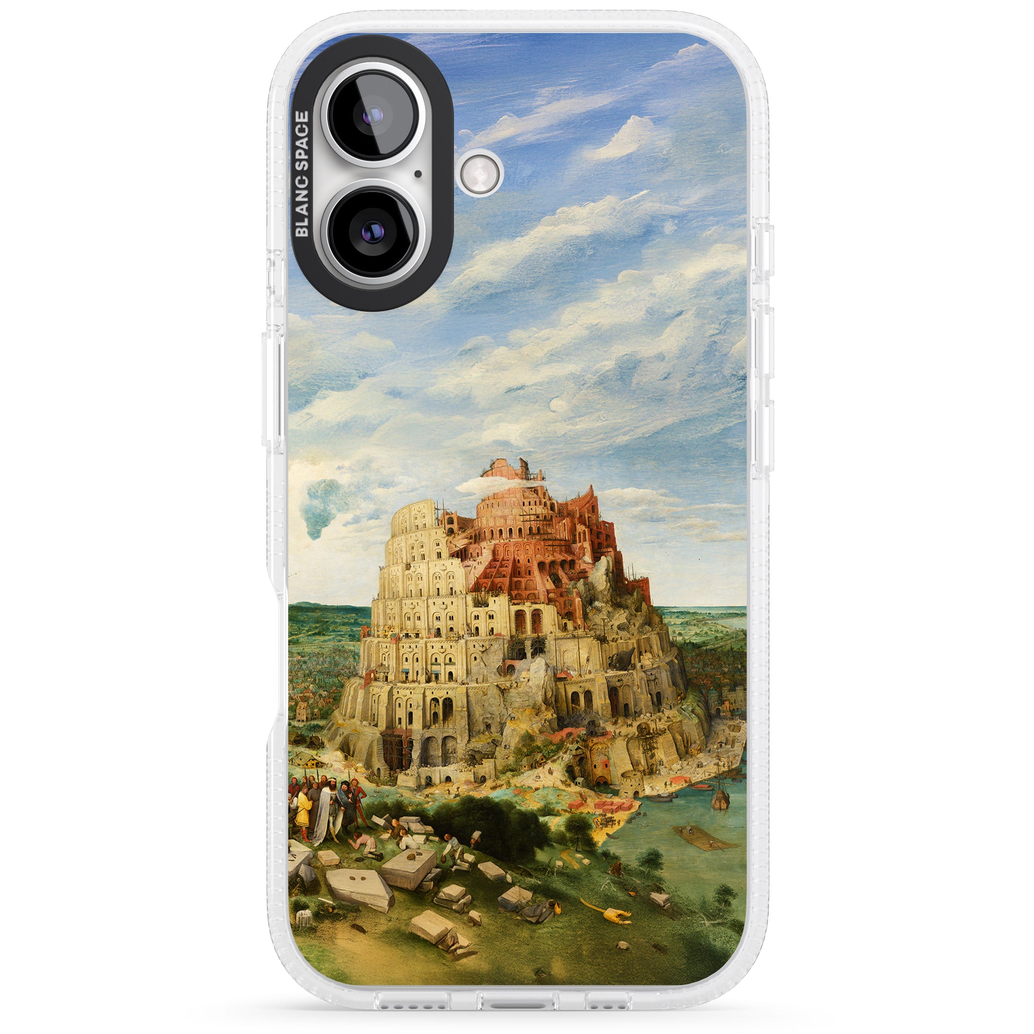 Tower of Babel iPhone 16 / 16 Plus Clear Case Impact Air - Blanc Space