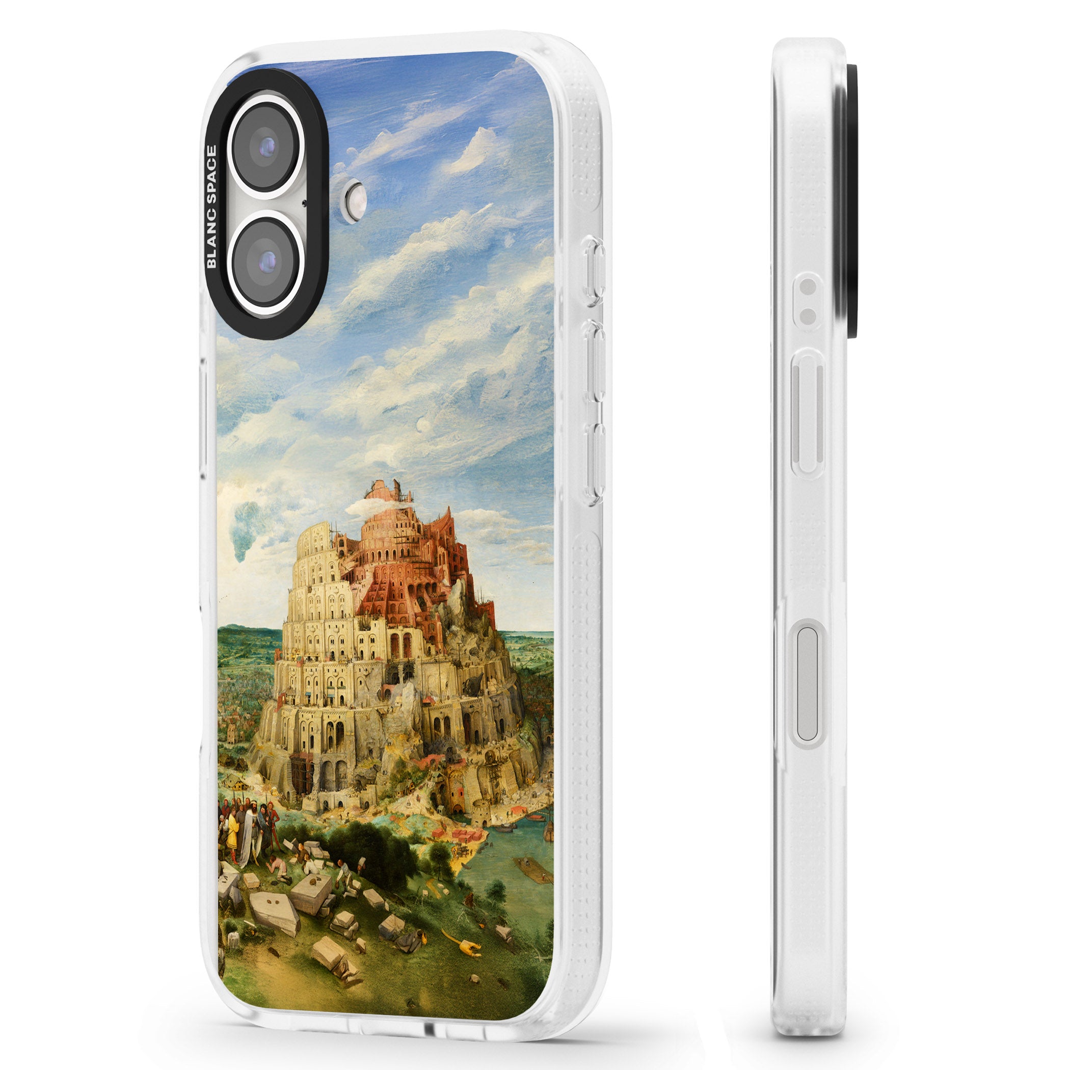 Tower of Babel iPhone 16 / 16 Plus Clear Case Impact Air - Blanc Space