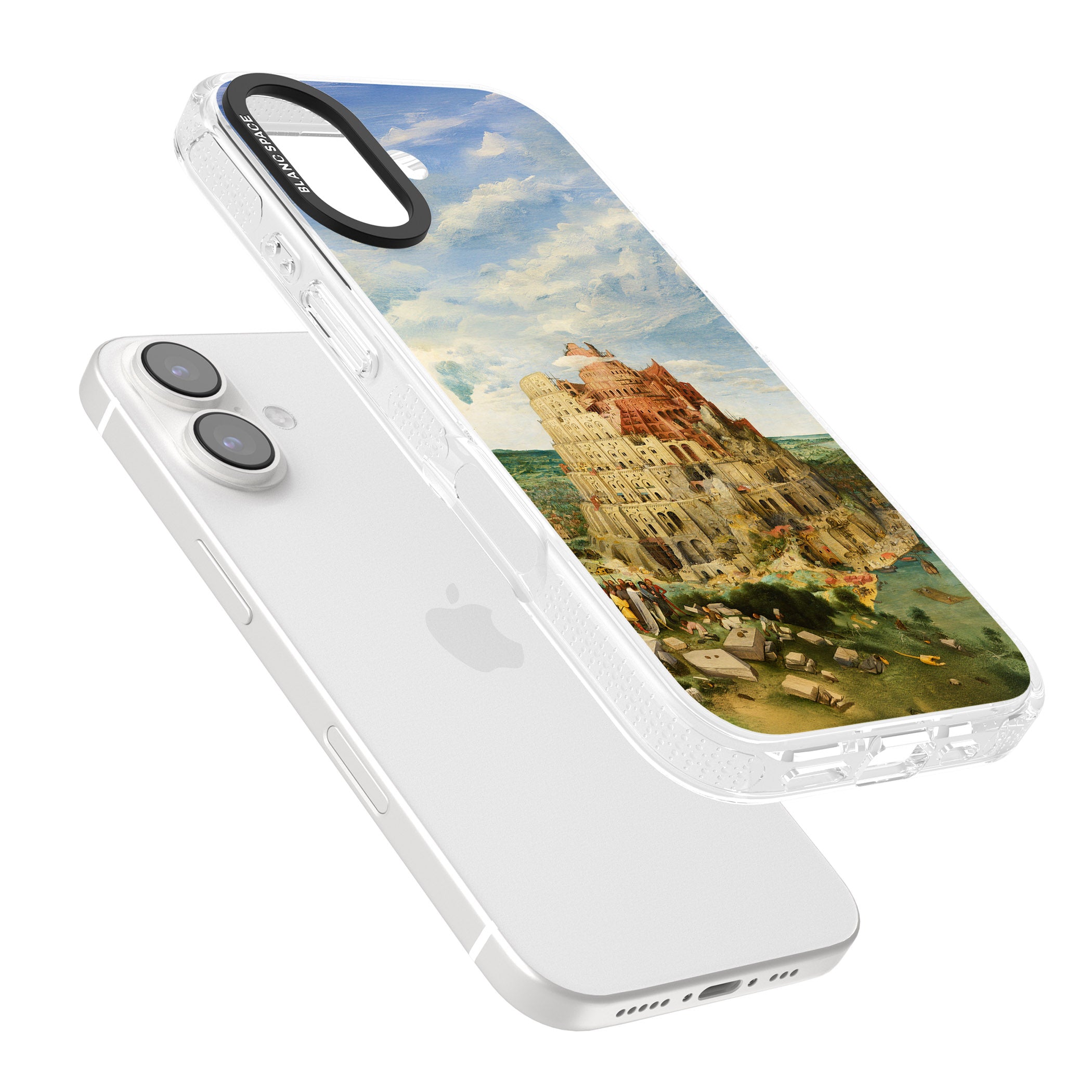 Tower of Babel iPhone 16 / 16 Plus Clear Case Impact Air - Blanc Space