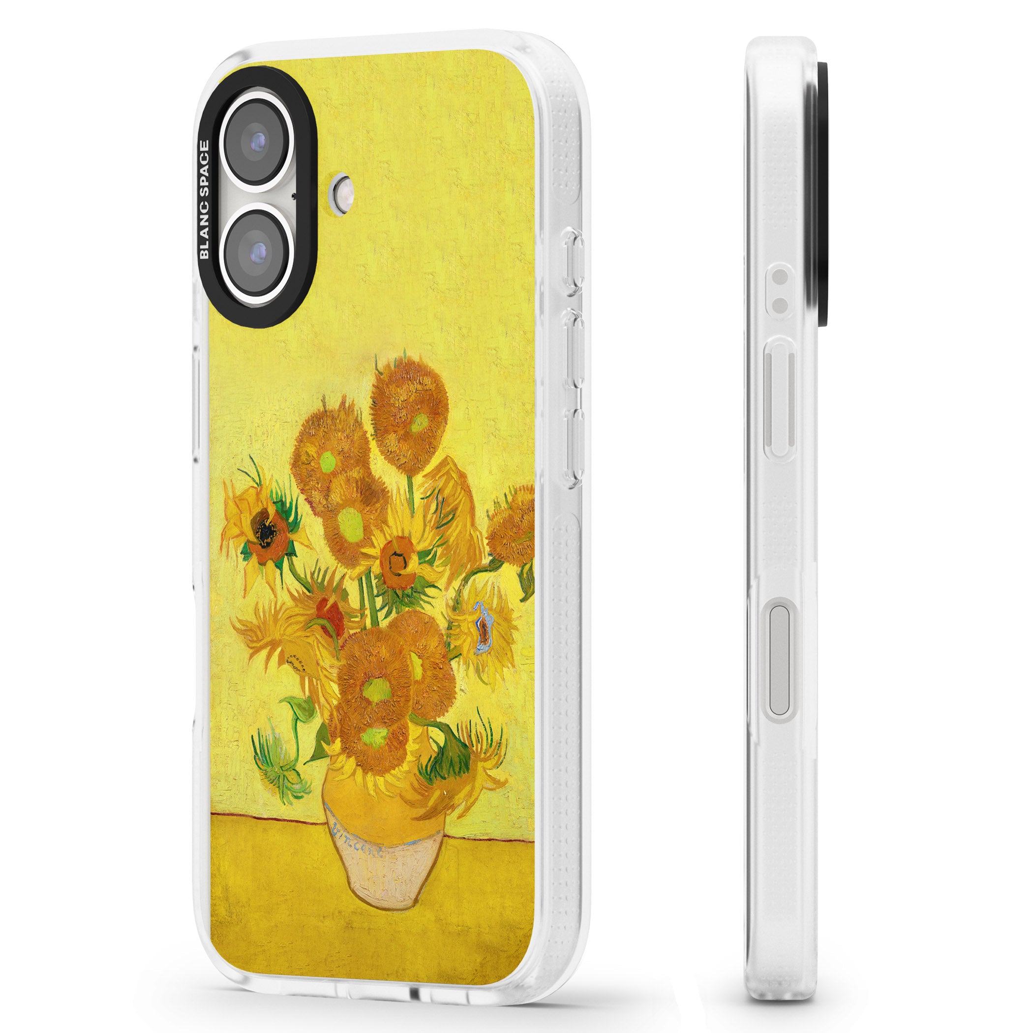 Sunflowers iPhone 16 / 16 Plus Clear Case Impact Air - Blanc Space