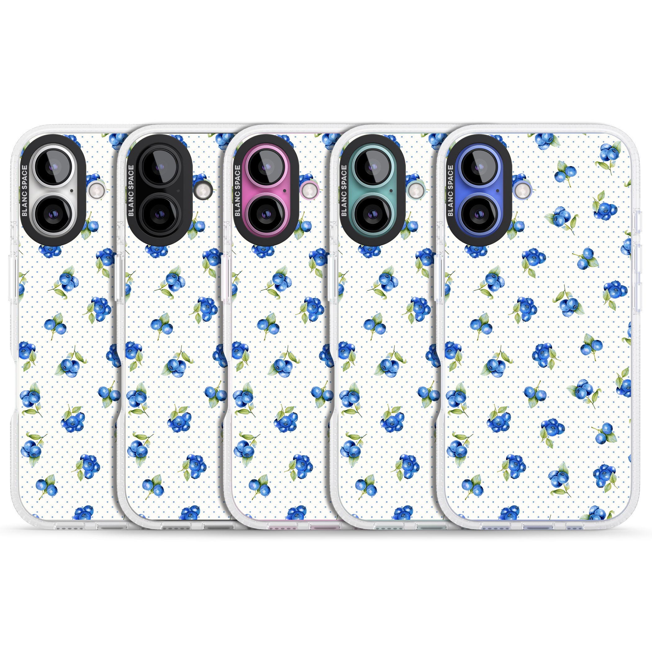 Blueberry Picnic iPhone 16 / 16 Plus Clear Case Impact Air - Blanc Space