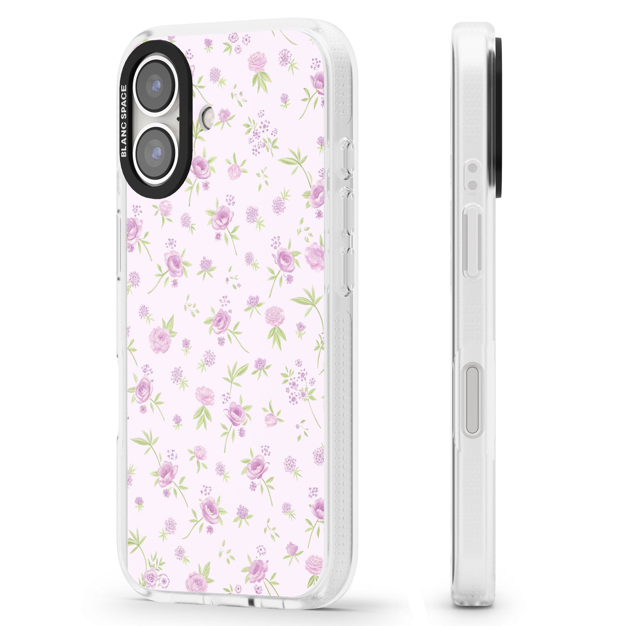 Pink Peonies iPhone 16 / 16 Plus Clear Case Impact Air - Blanc Space