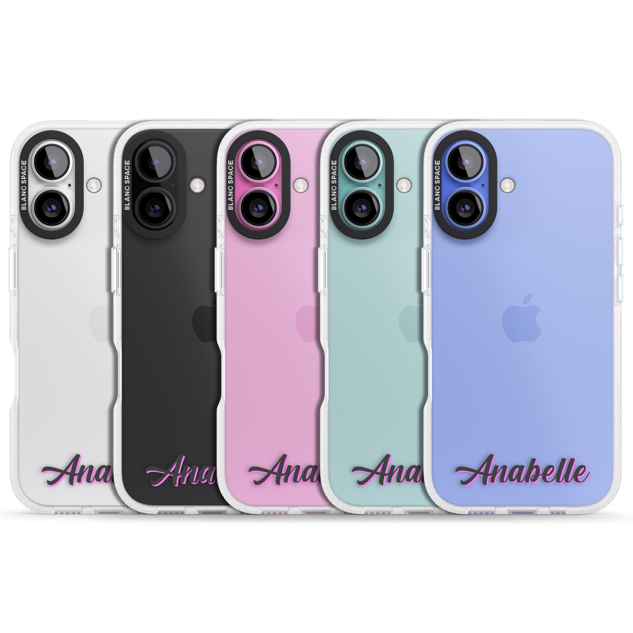 Personalised Clear Text 2B iPhone 16 / 16 Plus Clear Case Impact Air - Blanc Space