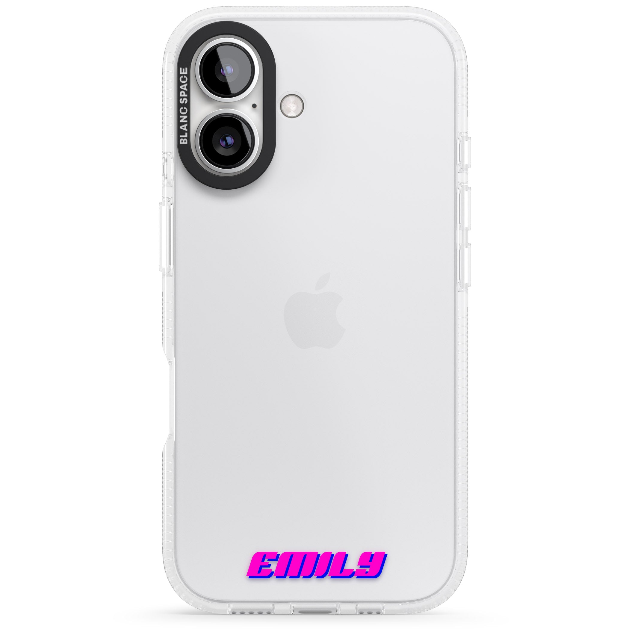 Personalised Clear Text 2C iPhone 16 / 16 Plus Clear Case Impact Air - Blanc Space