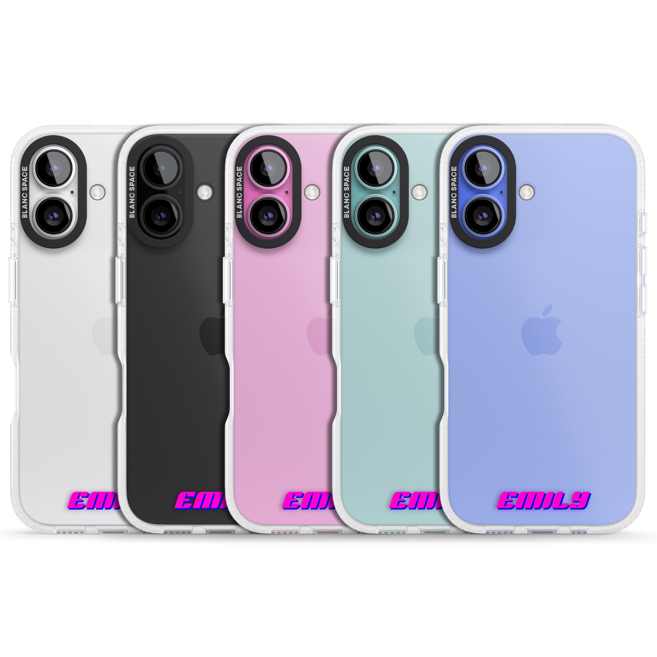 Personalised Clear Text 2C iPhone 16 / 16 Plus Clear Case Impact Air - Blanc Space