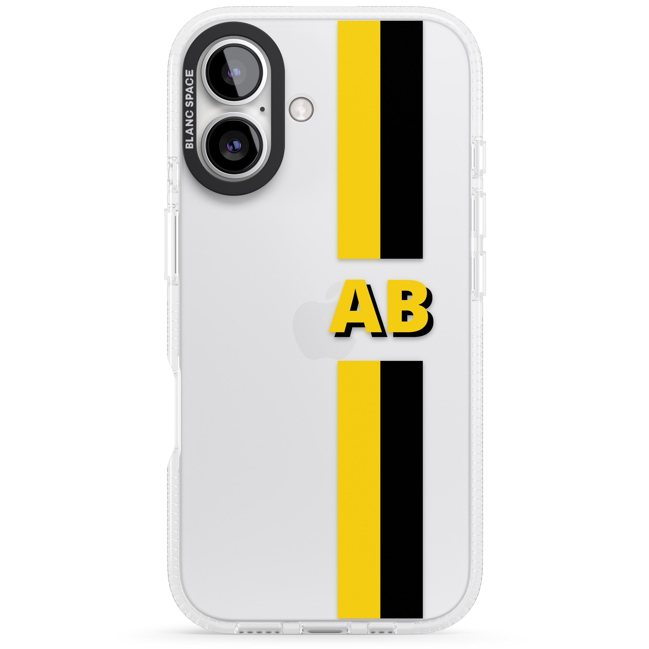 Personalised Clear Text 6F iPhone 16 / 16 Plus Clear Case Impact Air - Blanc Space