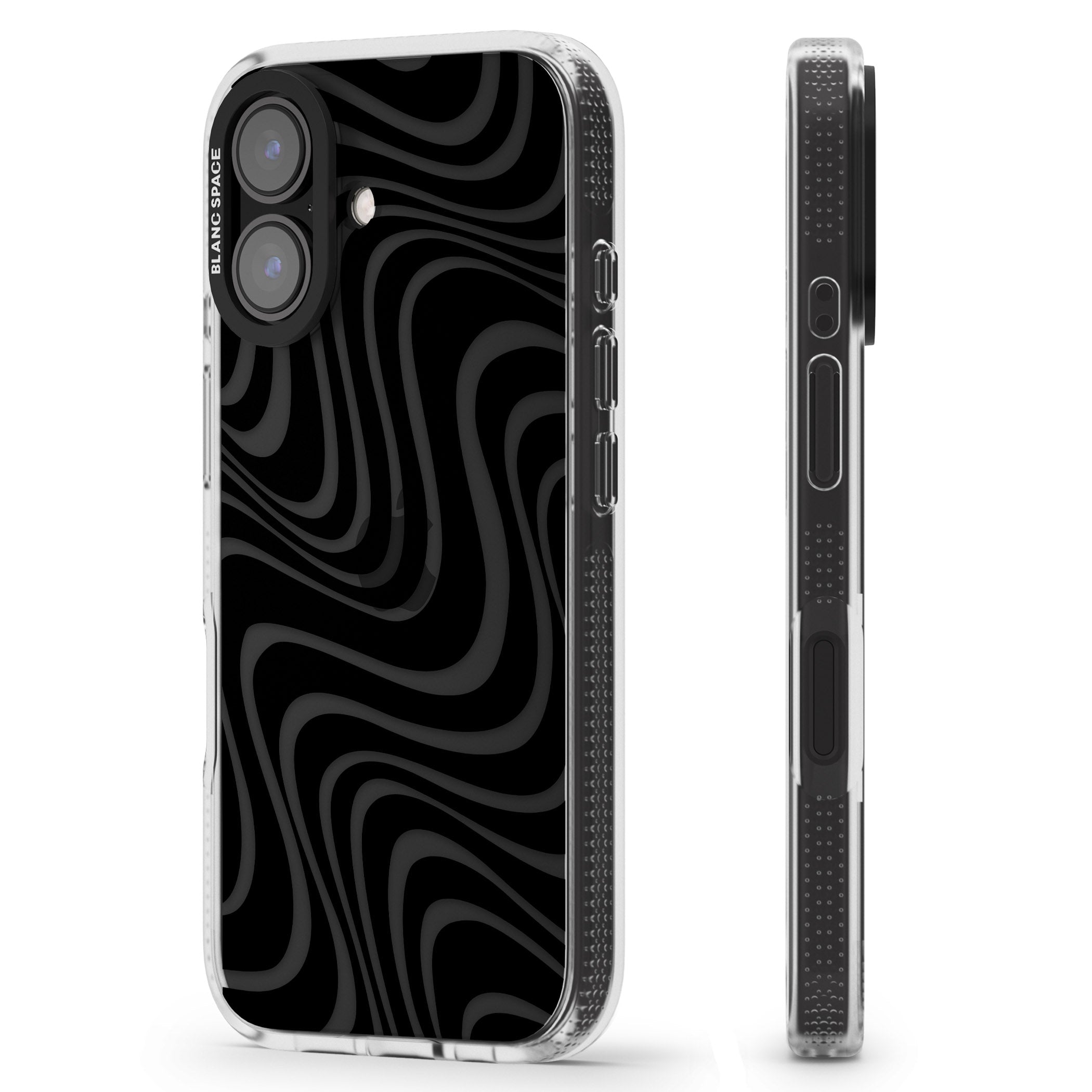 Abstract Waves iPhone 16 / 16 Plus Clear Case Impact Air - Blanc Space
