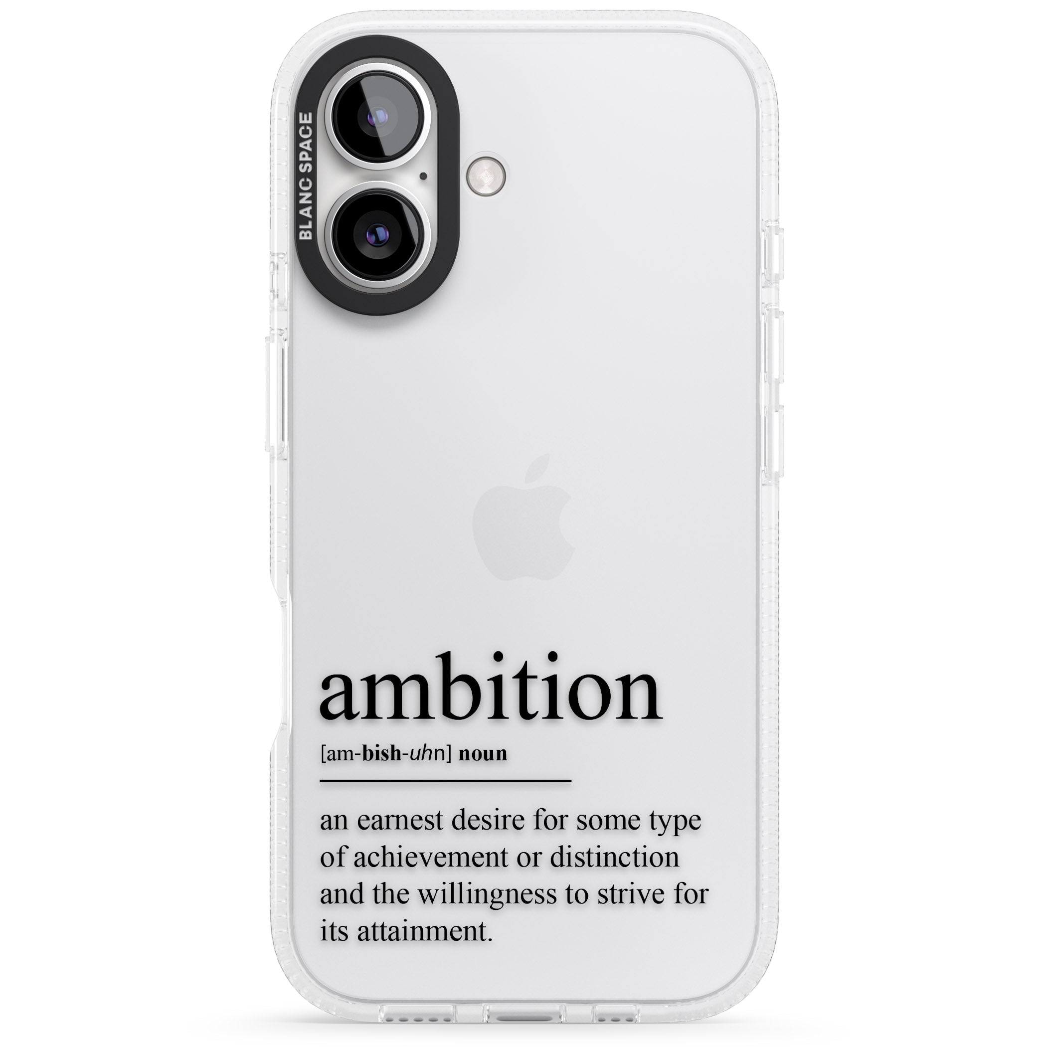 Ambition iPhone 16 / 16 Plus Clear Case Impact Air - Blanc Space