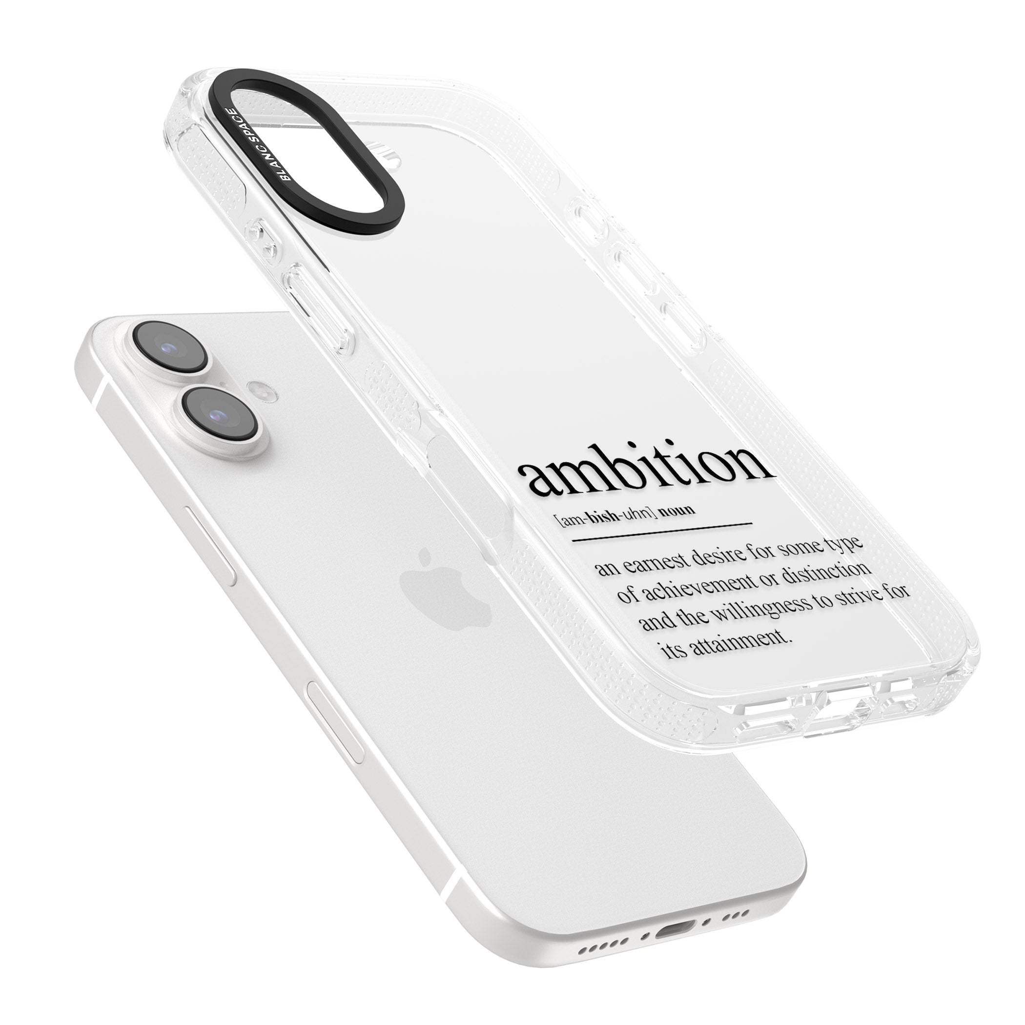 Ambition iPhone 16 / 16 Plus Clear Case Impact Air - Blanc Space