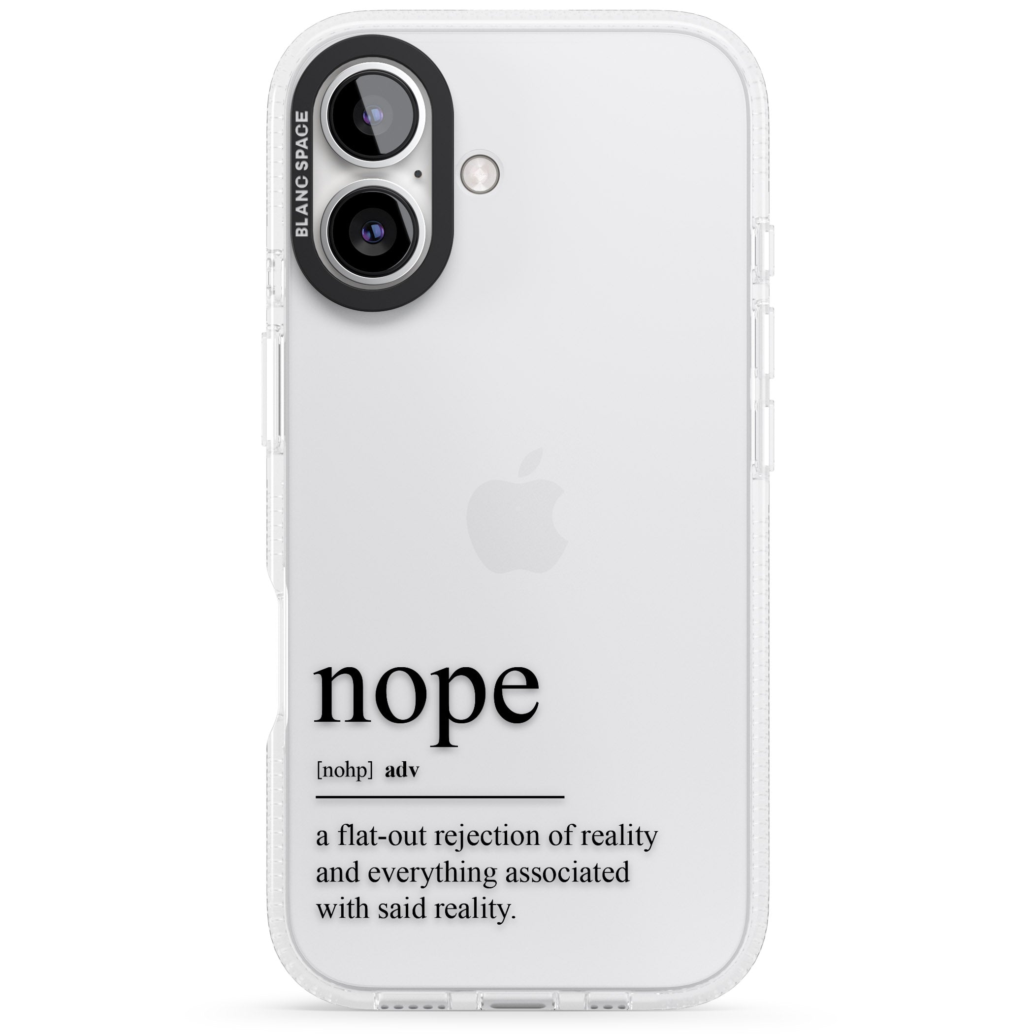 Nope iPhone 16 / 16 Plus Clear Case Impact Air - Blanc Space