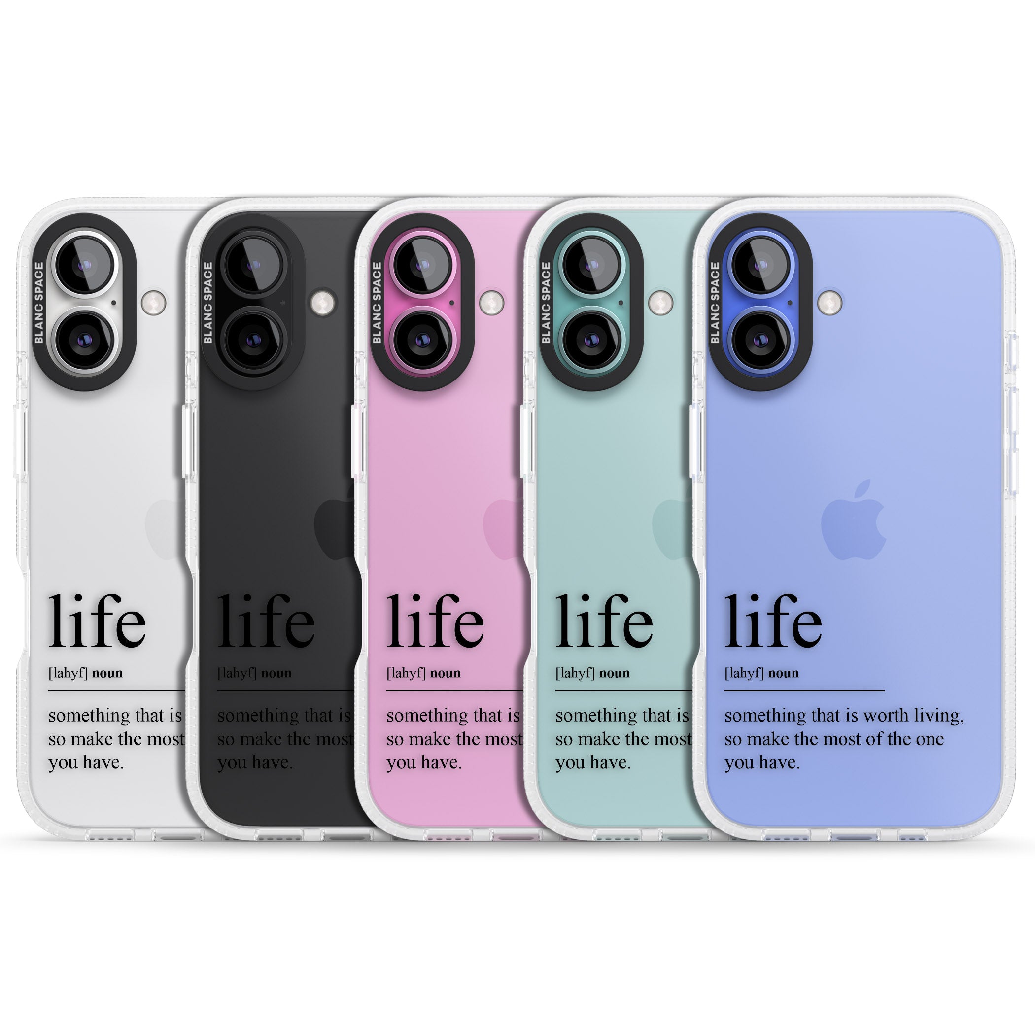 Life iPhone 16 / 16 Plus Clear Case Impact Air - Blanc Space