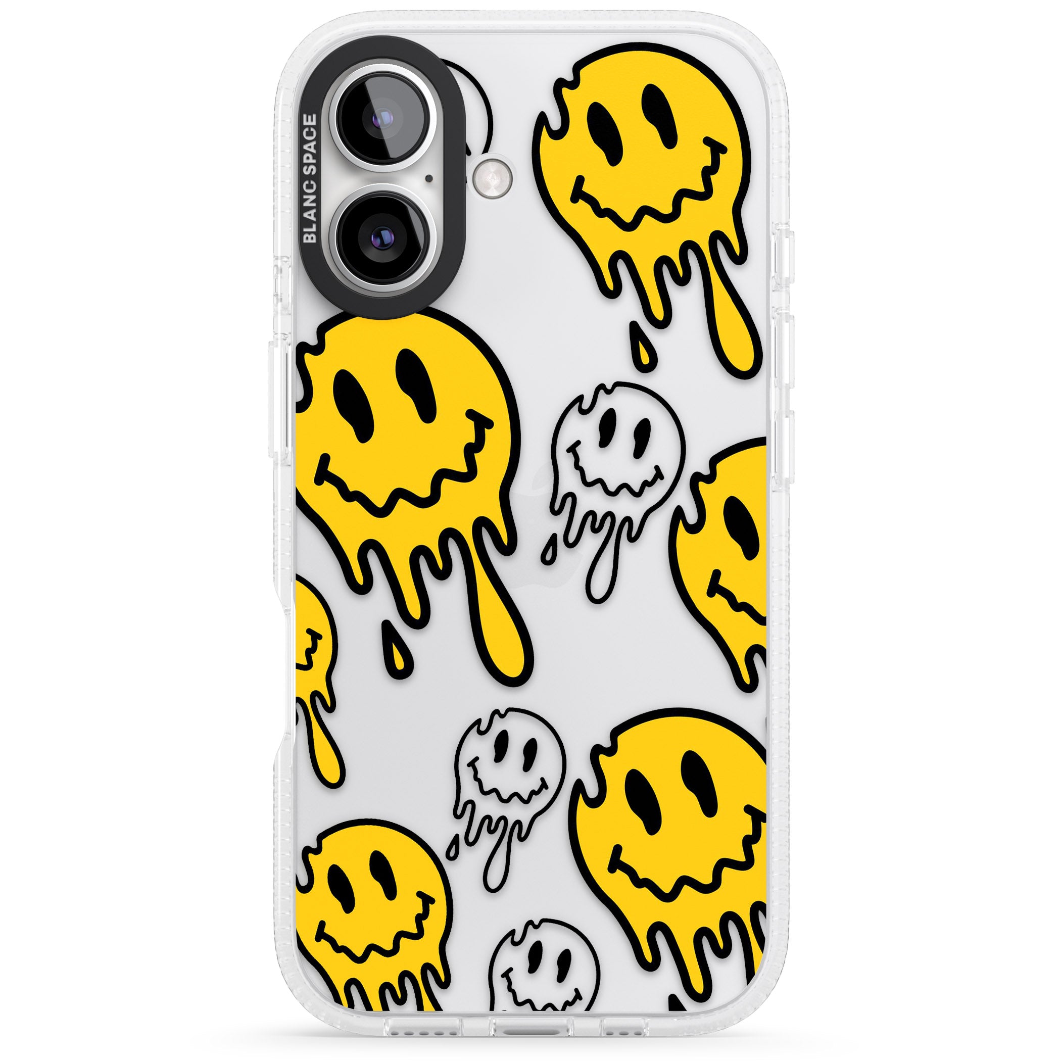 Face Melt iPhone 16 / 16 Plus Clear Case Impact Air - Blanc Space