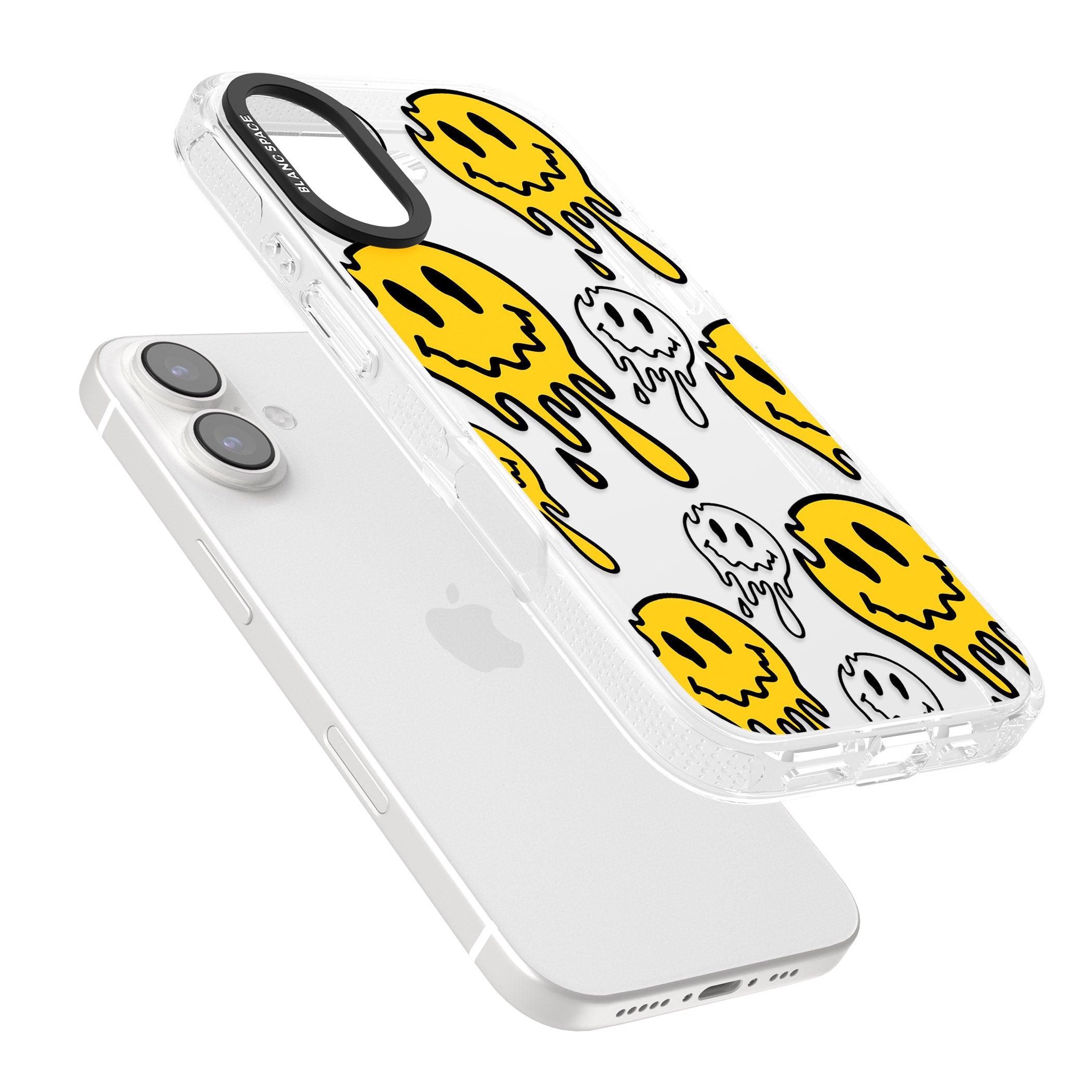 Face Melt iPhone 16 / 16 Plus Clear Case Impact Air - Blanc Space