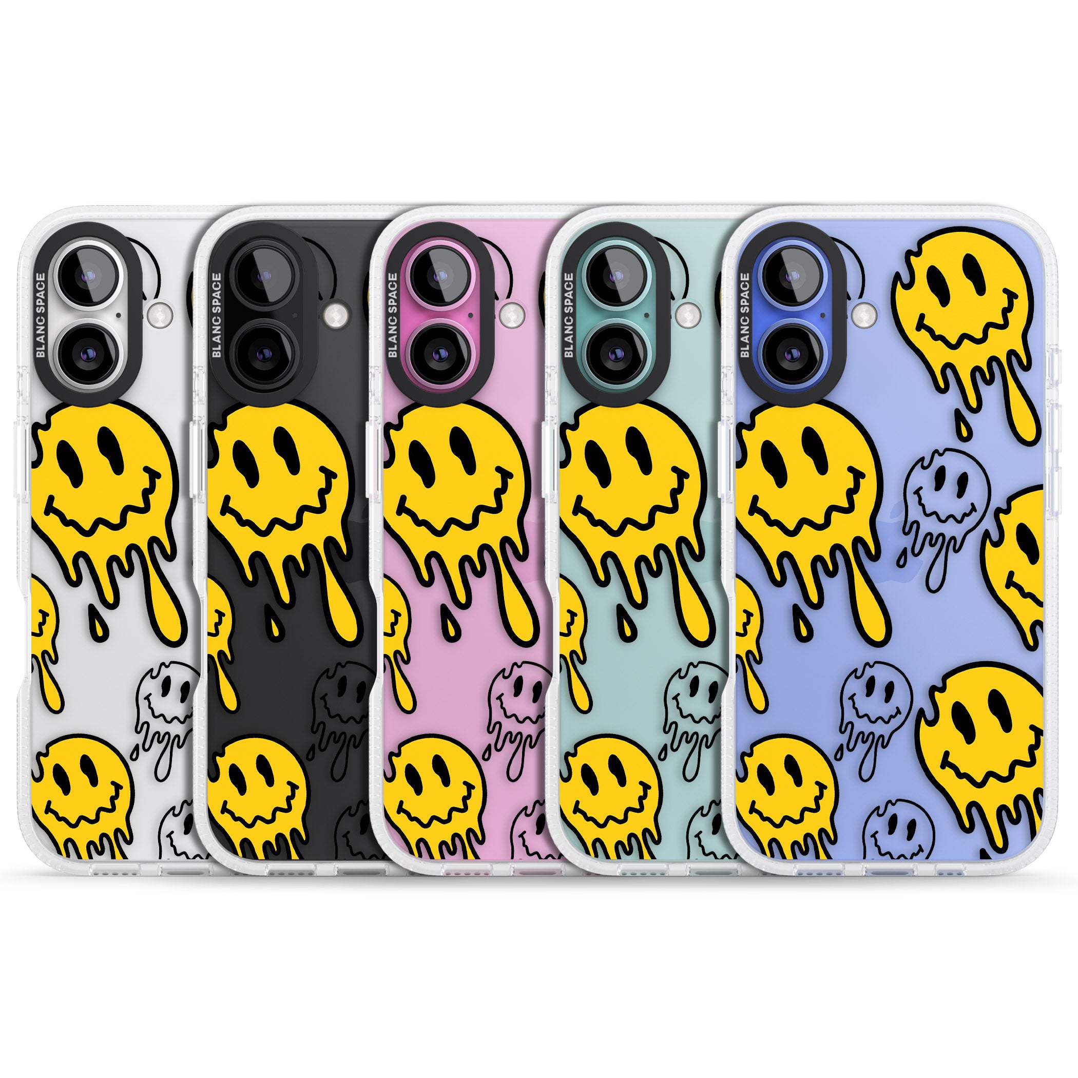 Face Melt iPhone 16 / 16 Plus Clear Case Impact Air - Blanc Space