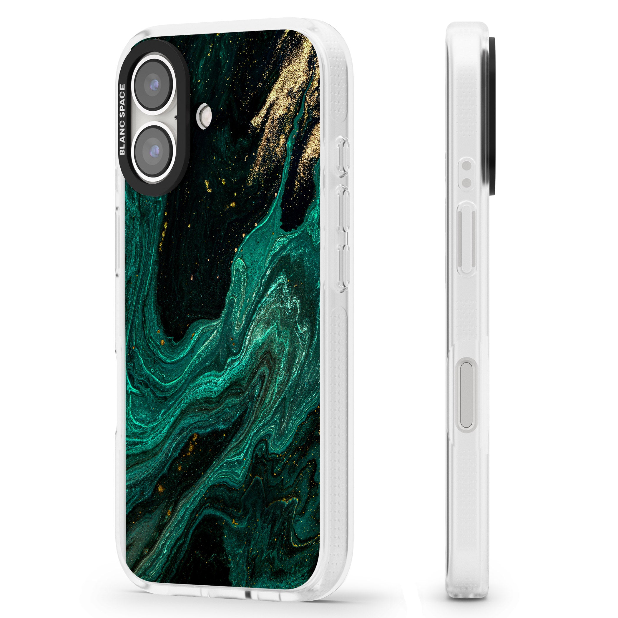 Emerald Lagoon iPhone 16 / 16 Plus Clear Case Impact Air - Blanc Space