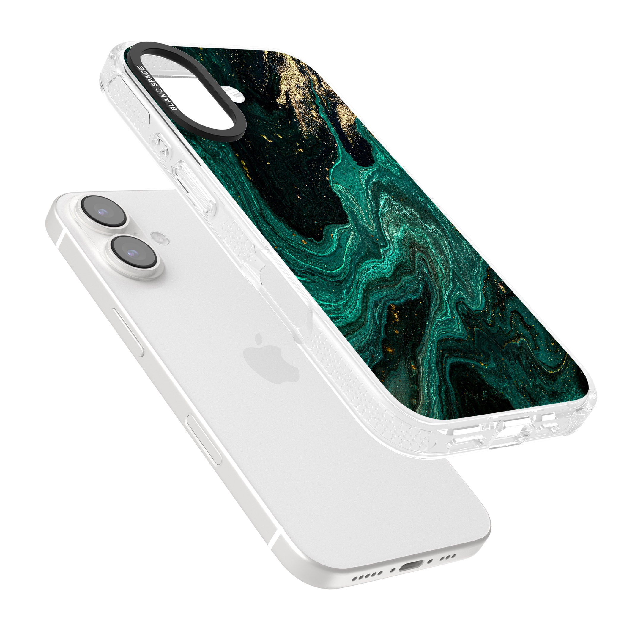 Emerald Lagoon iPhone 16 / 16 Plus Clear Case Impact Air - Blanc Space