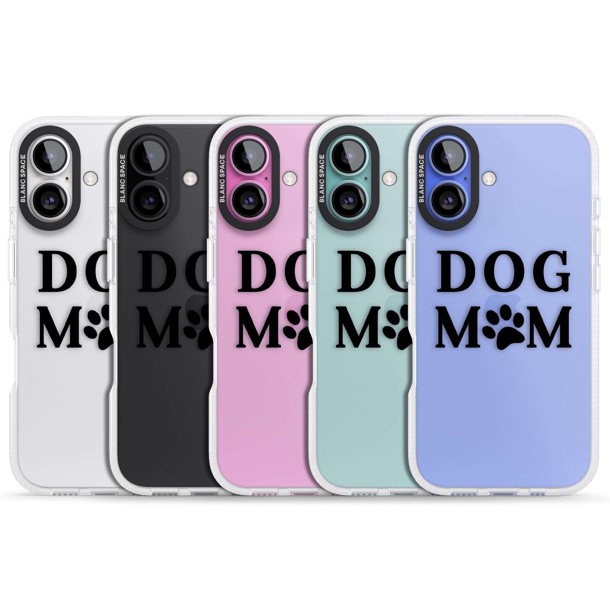 Dog Mom Paw Print iPhone 16 / 16 Plus Clear Case Impact Air - Blanc Space