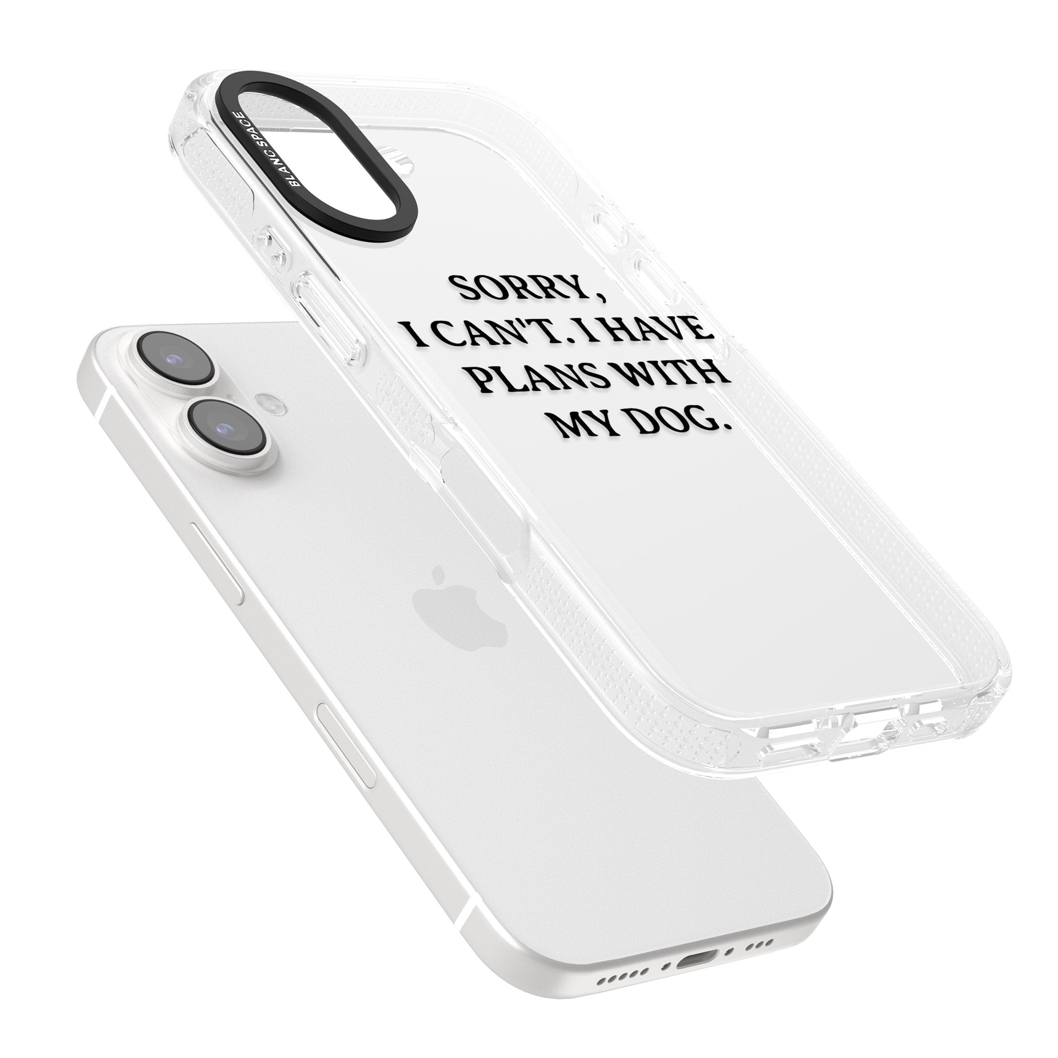 I Have Plans With My Dog iPhone 16 / 16 Plus Clear Case Impact Air - Blanc Space