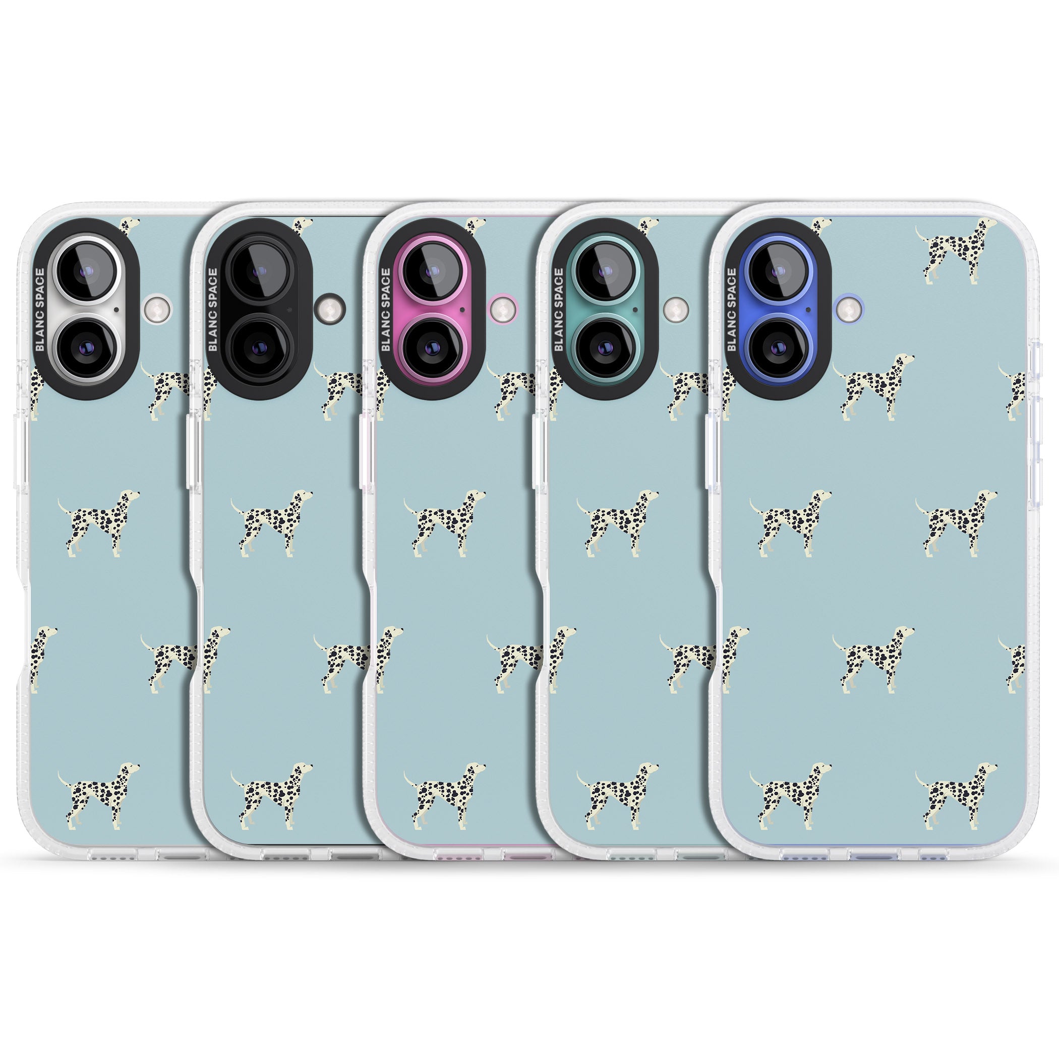 Dalmation Dog Pattern iPhone 16 / 16 Plus Clear Case Impact Air - Blanc Space