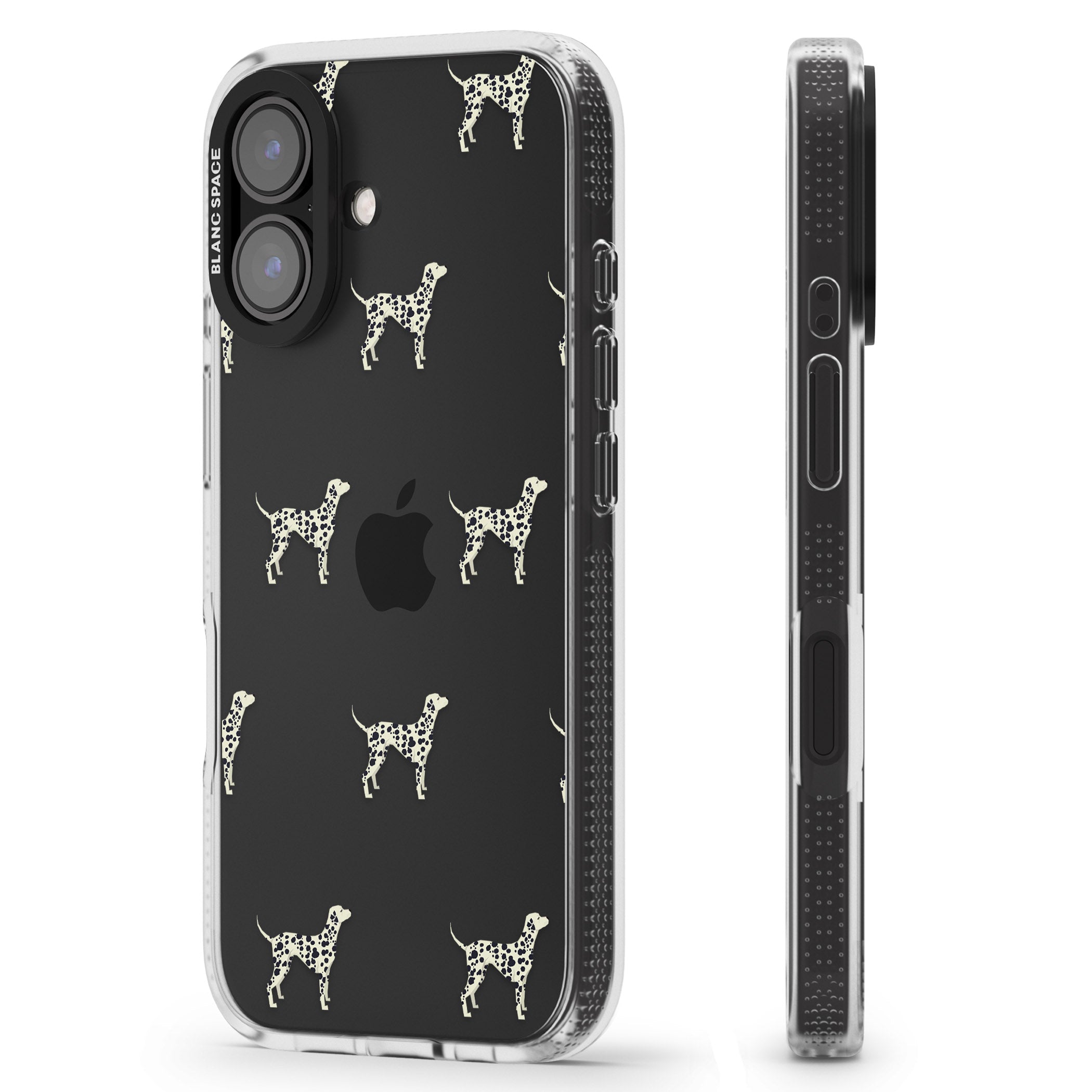 Dalmation Dog Pattern Clear iPhone 16 / 16 Plus Clear Case Impact Air - Blanc Space