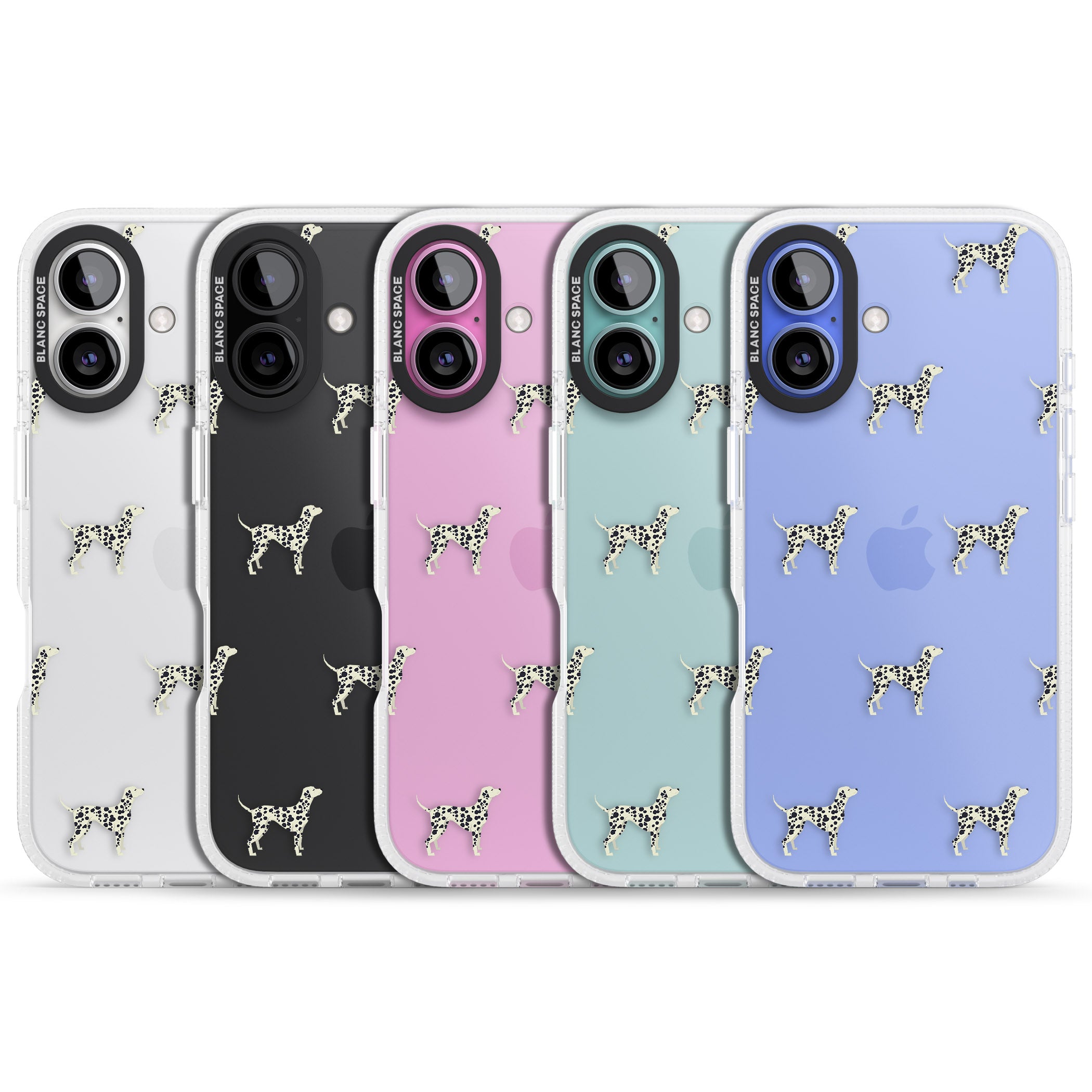 Dalmation Dog Pattern Clear iPhone 16 / 16 Plus Clear Case Impact Air - Blanc Space