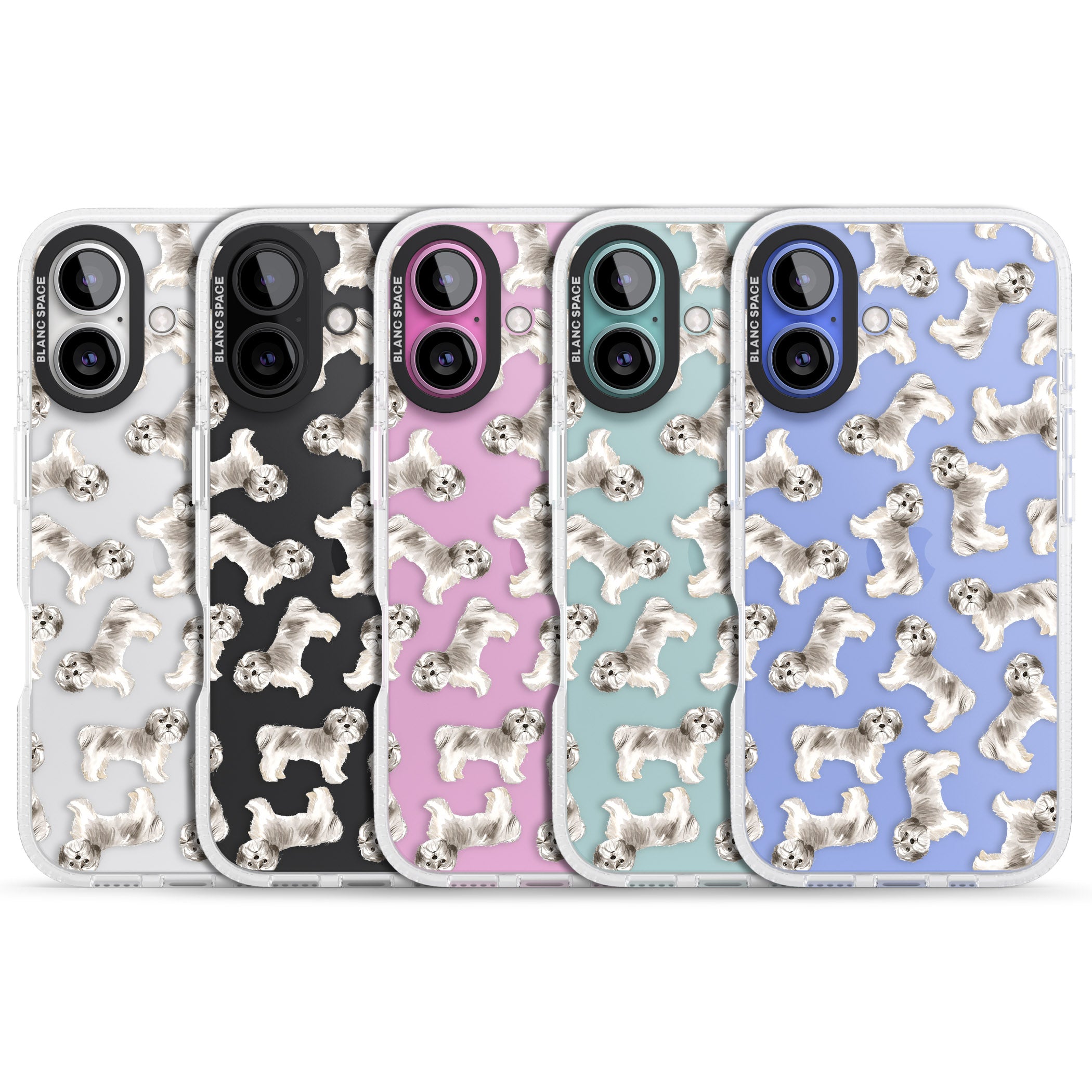 Shih tzu (Short Hair) Watercolour Dog Pattern iPhone 16 / 16 Plus Clear Case Impact Air - Blanc Space