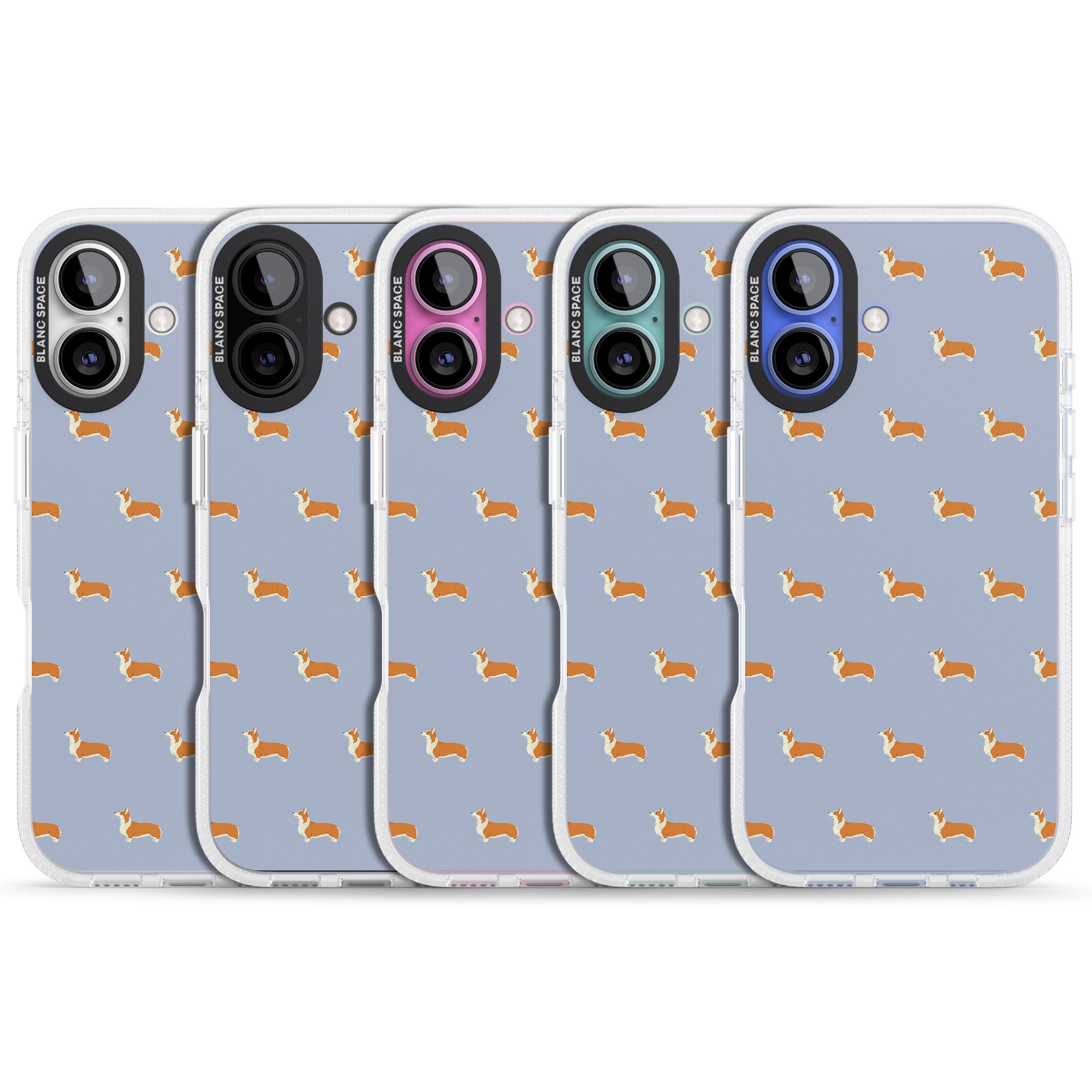 Pembroke Welsh Corgi Dog Pattern iPhone 16 / 16 Plus Clear Case Impact Air - Blanc Space