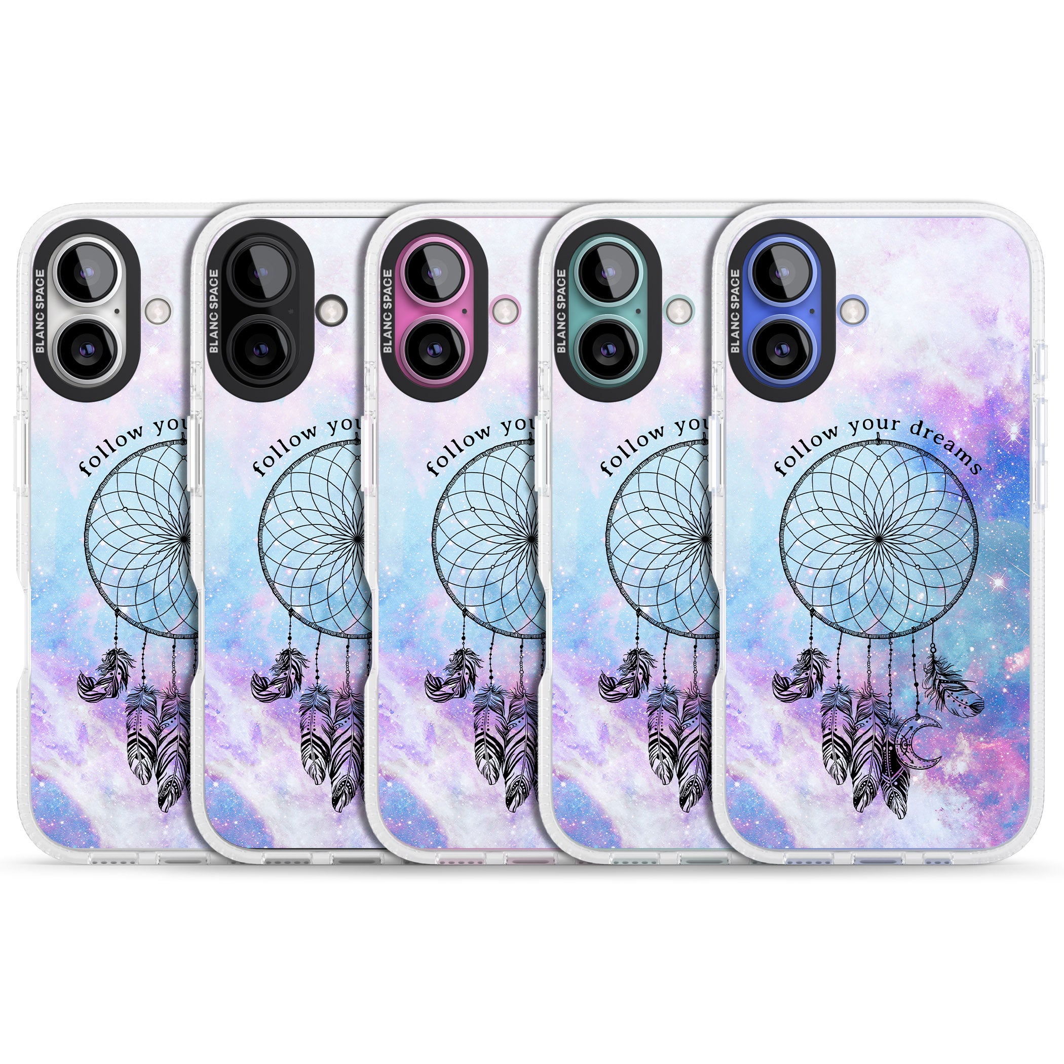 Simple Galaxy Pattern Dreamcatcher iPhone 16 / 16 Plus Clear Case Impact Air - Blanc Space