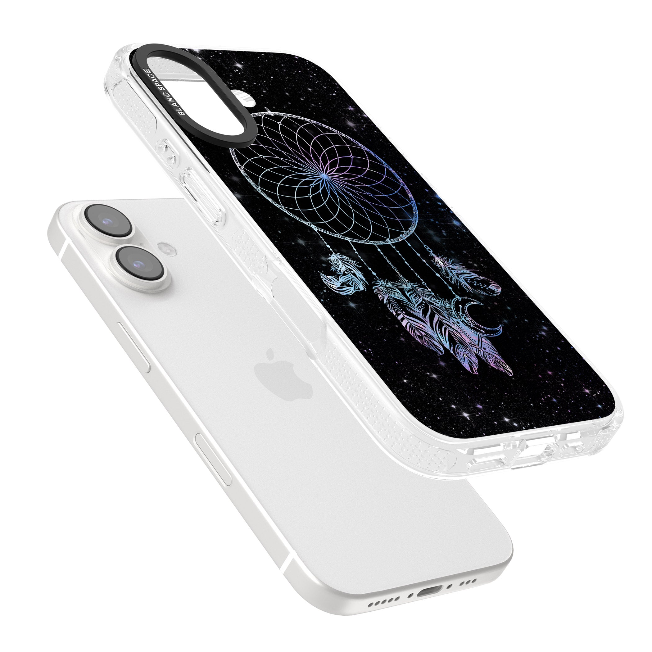 Dreamcatcher Space Stars Galaxy Print iPhone 16 / 16 Plus Clear Case Impact Air - Blanc Space