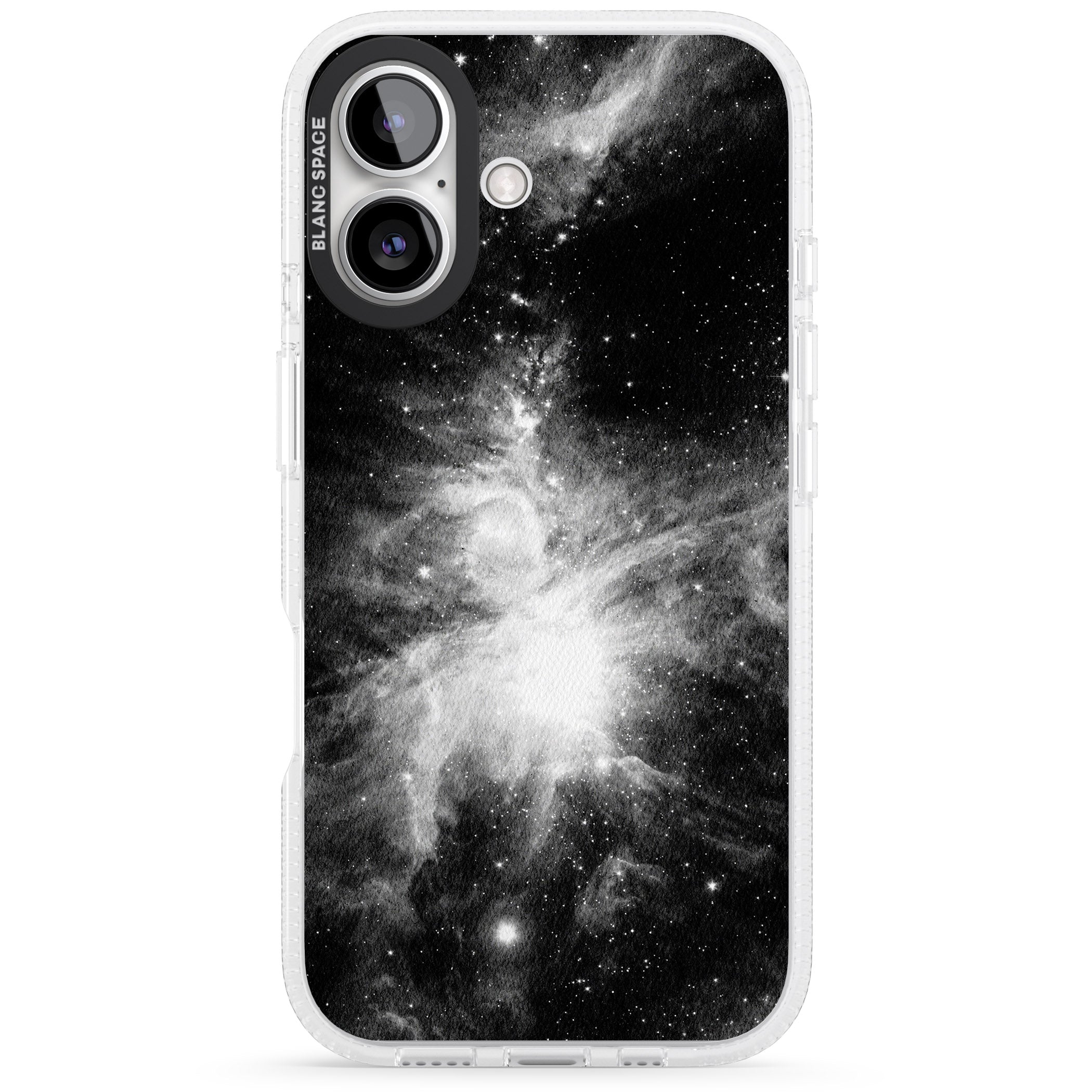 Galaxy Stripe iPhone 16 / 16 Plus Clear Case Impact Air - Blanc Space