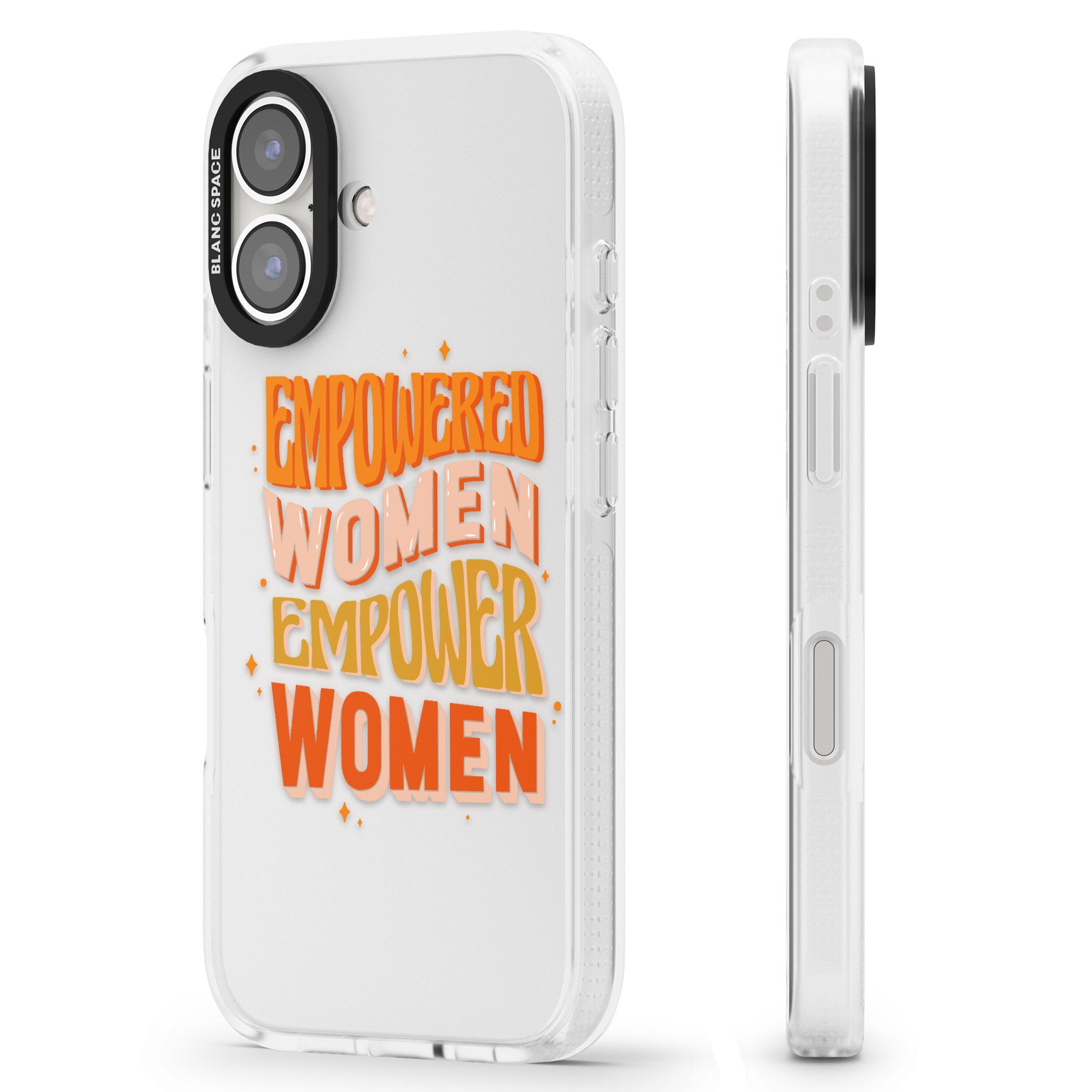 Empowered Women iPhone 16 / 16 Plus Clear Case Impact Air - Blanc Space