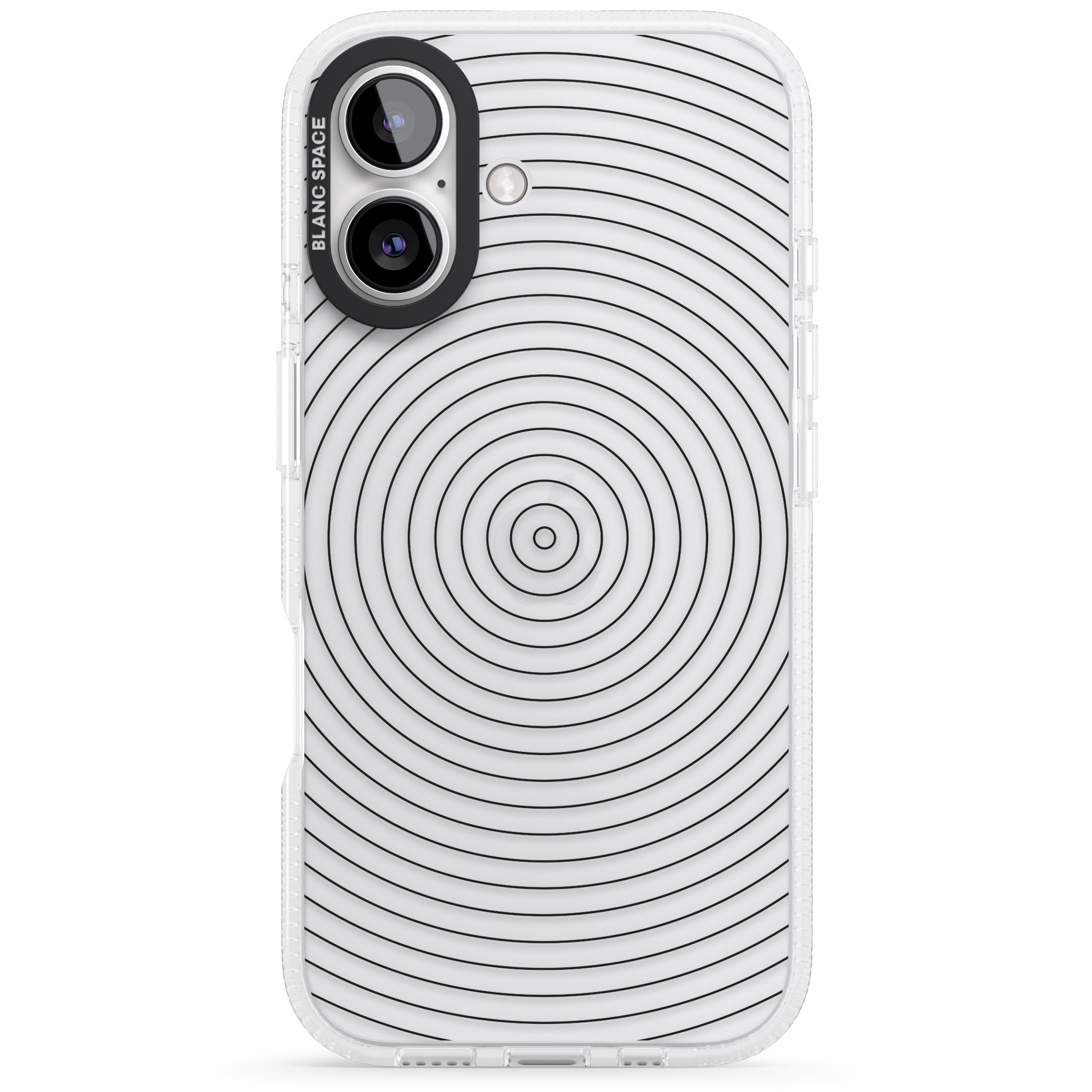 Abstract Lines: Circles iPhone 16 / 16 Plus Clear Case Impact Air - Blanc Space