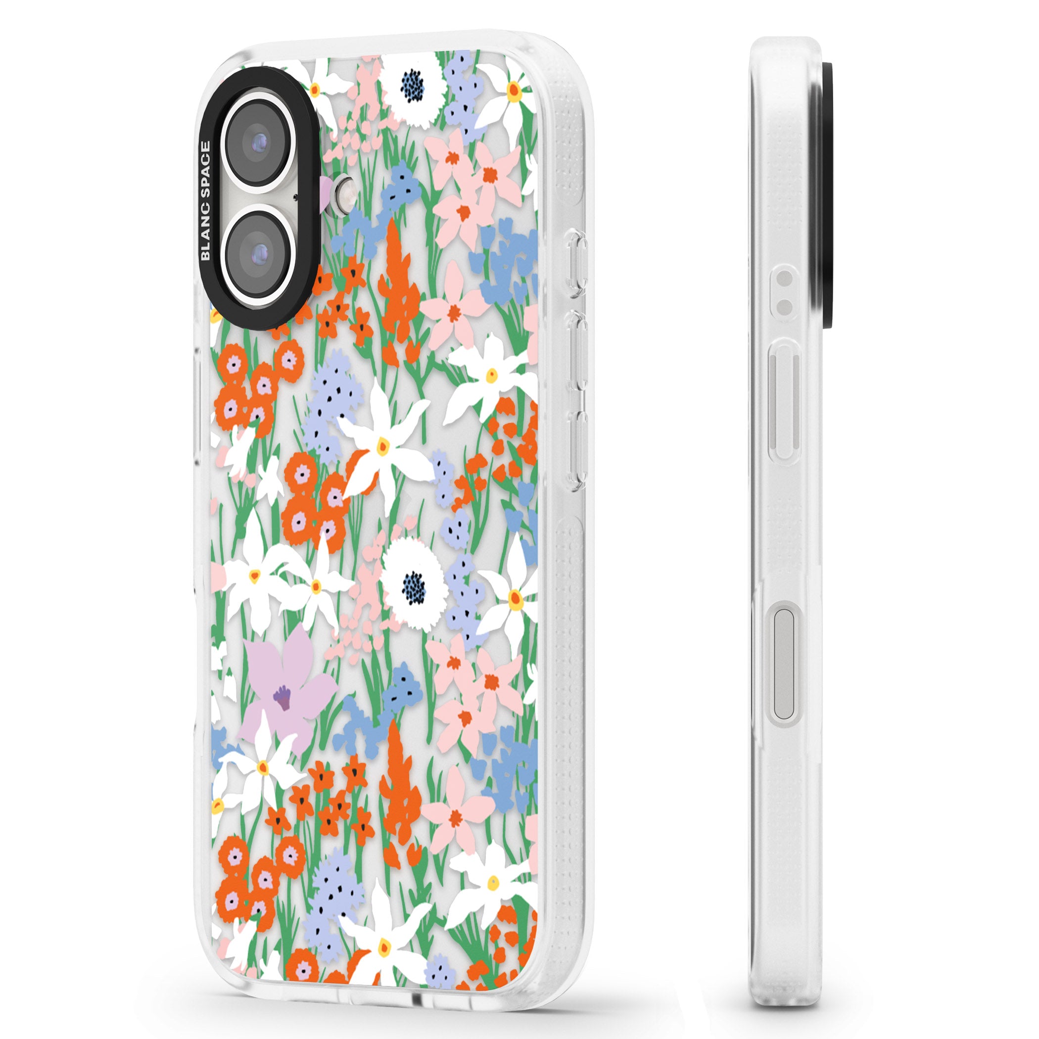 Springtime Meadow: Transparent iPhone 16 / 16 Plus Clear Case Impact Air - Blanc Space
