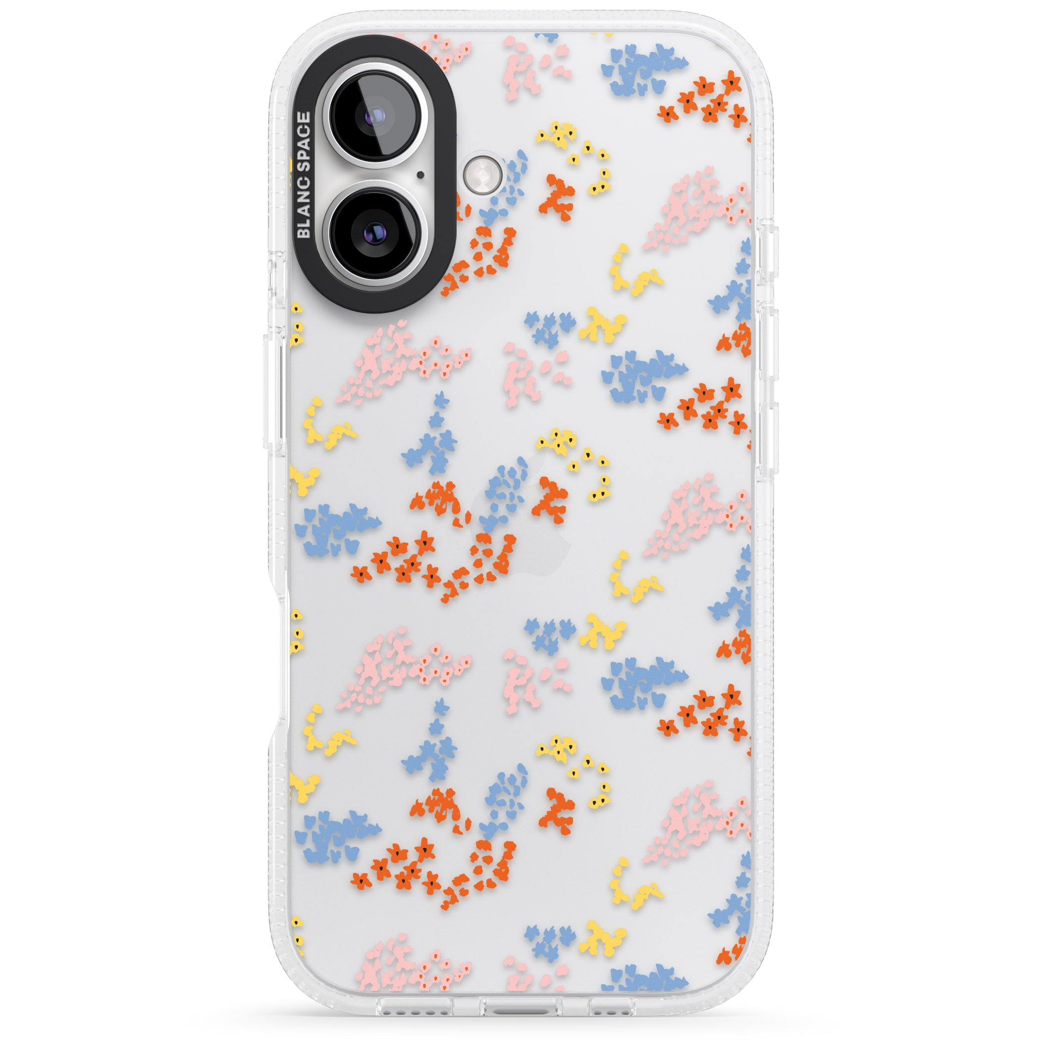 Small Flower Mix: Transparent iPhone 16 / 16 Plus Clear Case Impact Air - Blanc Space