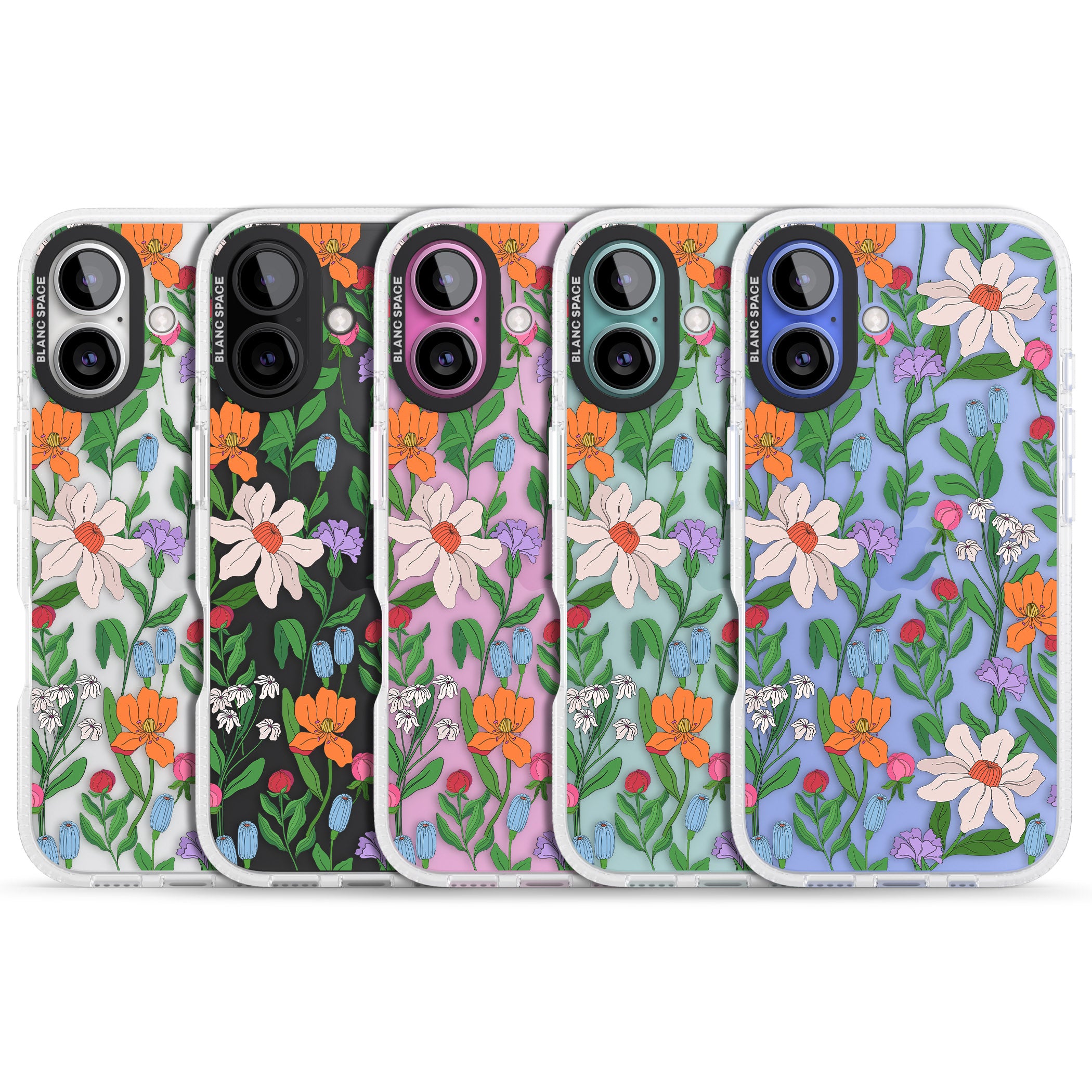 Full Bloom iPhone 16 / 16 Plus Clear Case Impact Air - Blanc Space