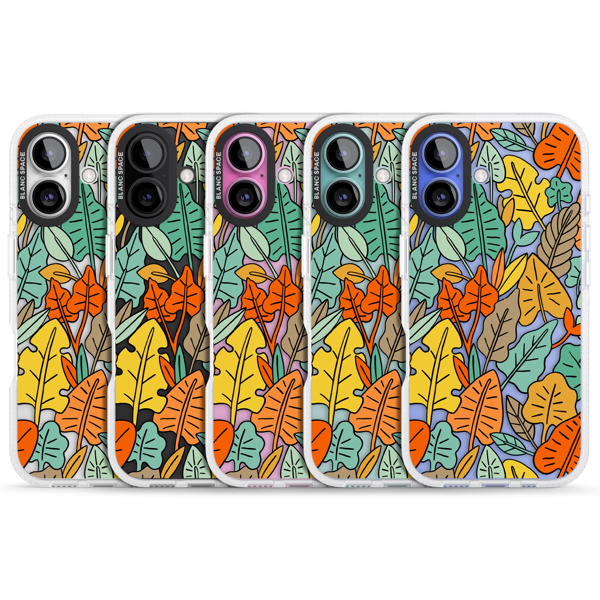Pastel Toned Autumn Leaves iPhone 16 / 16 Plus Clear Case Impact Air - Blanc Space