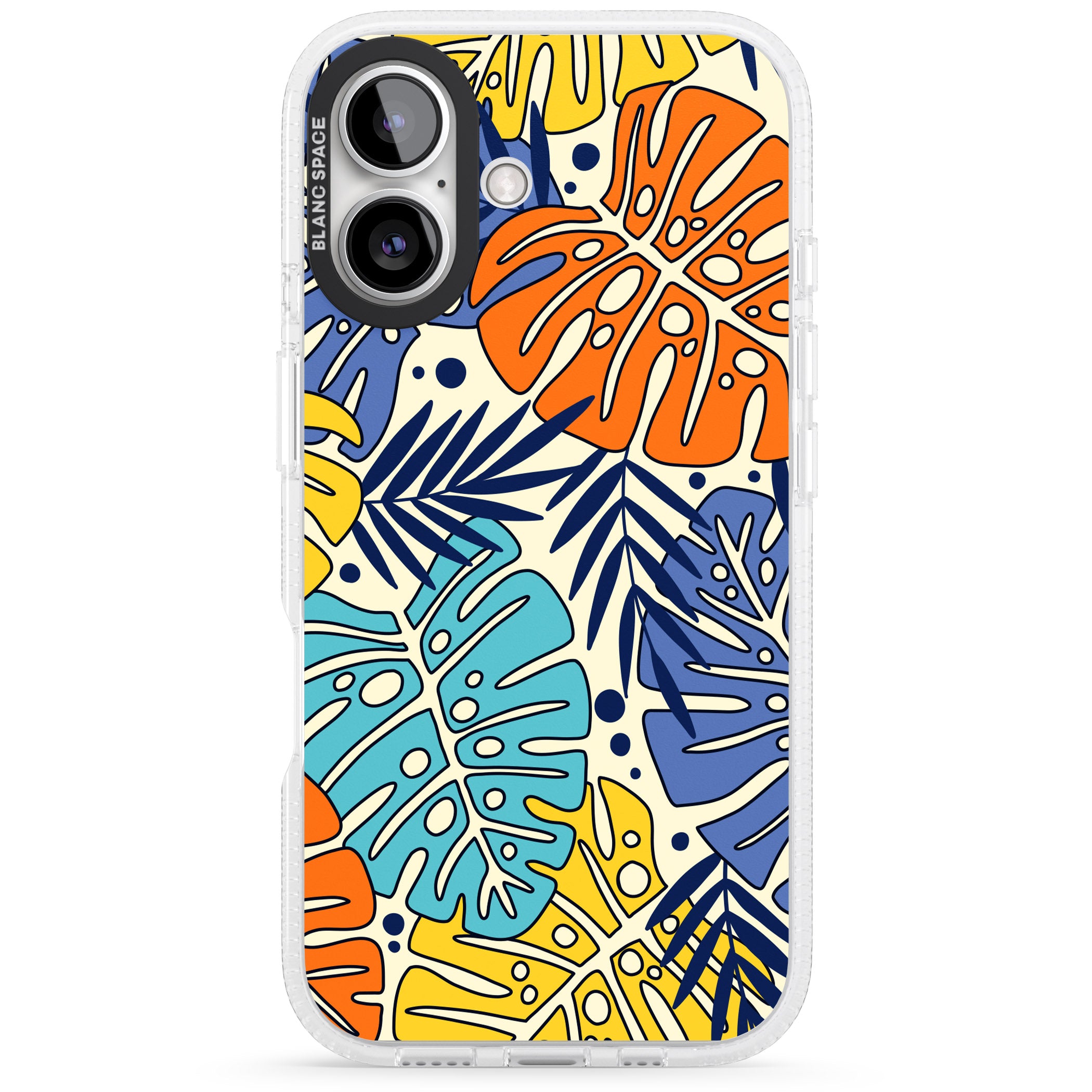 Beach Leaves iPhone 16 / 16 Plus Clear Case Impact Air - Blanc Space