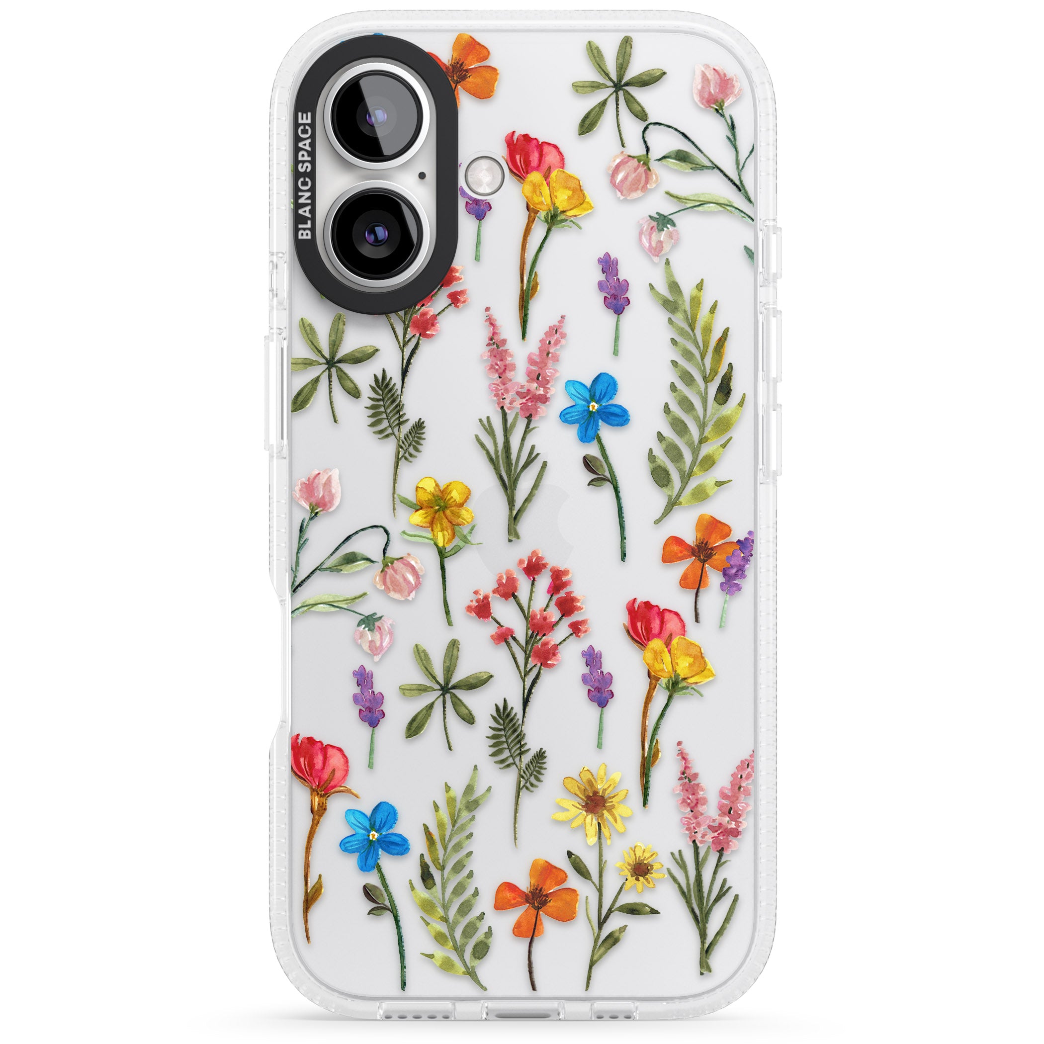Spring Botanicals iPhone 16 / 16 Plus Clear Case Impact Air - Blanc Space