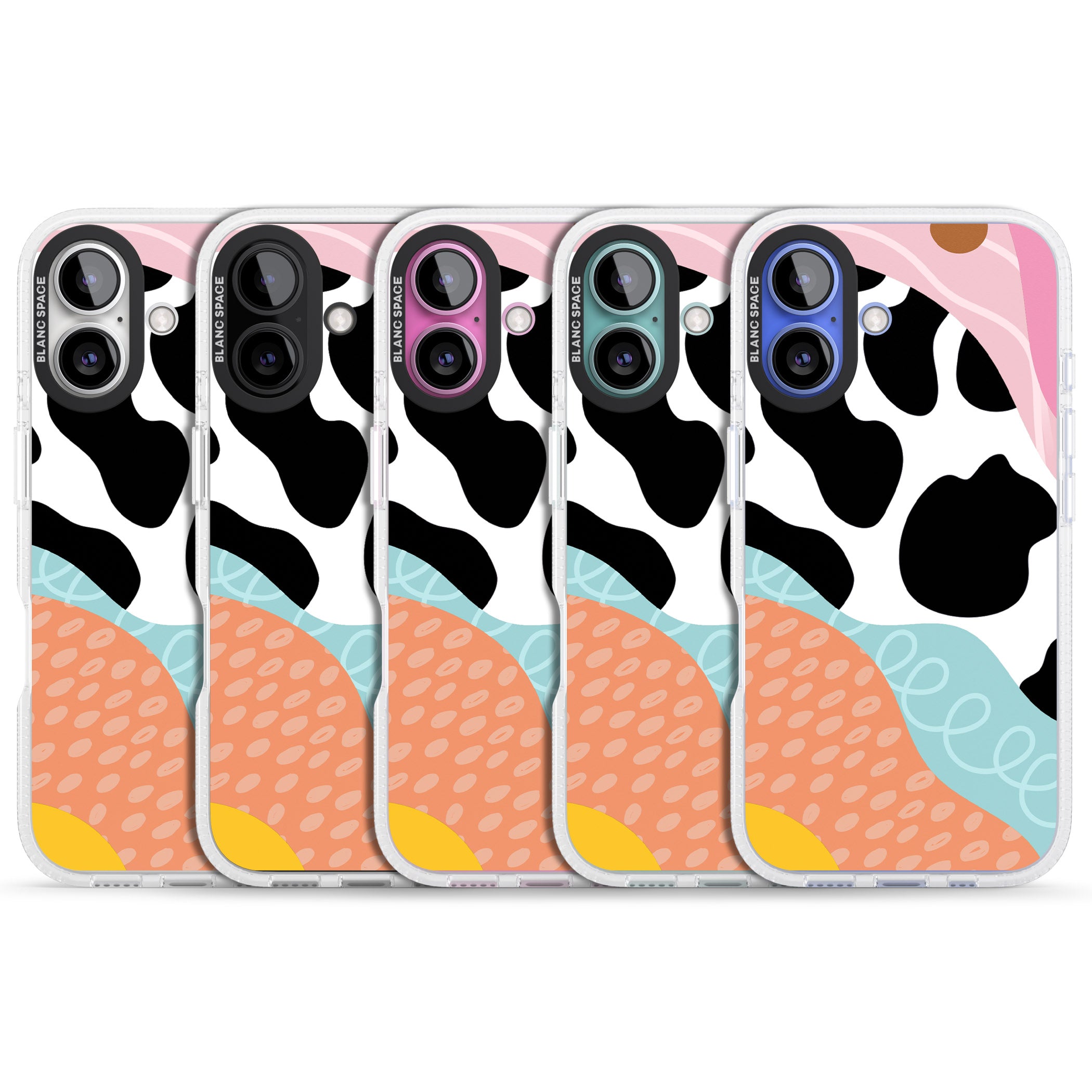 Abstract Elegance iPhone 16 / 16 Plus Clear Case Impact Air - Blanc Space