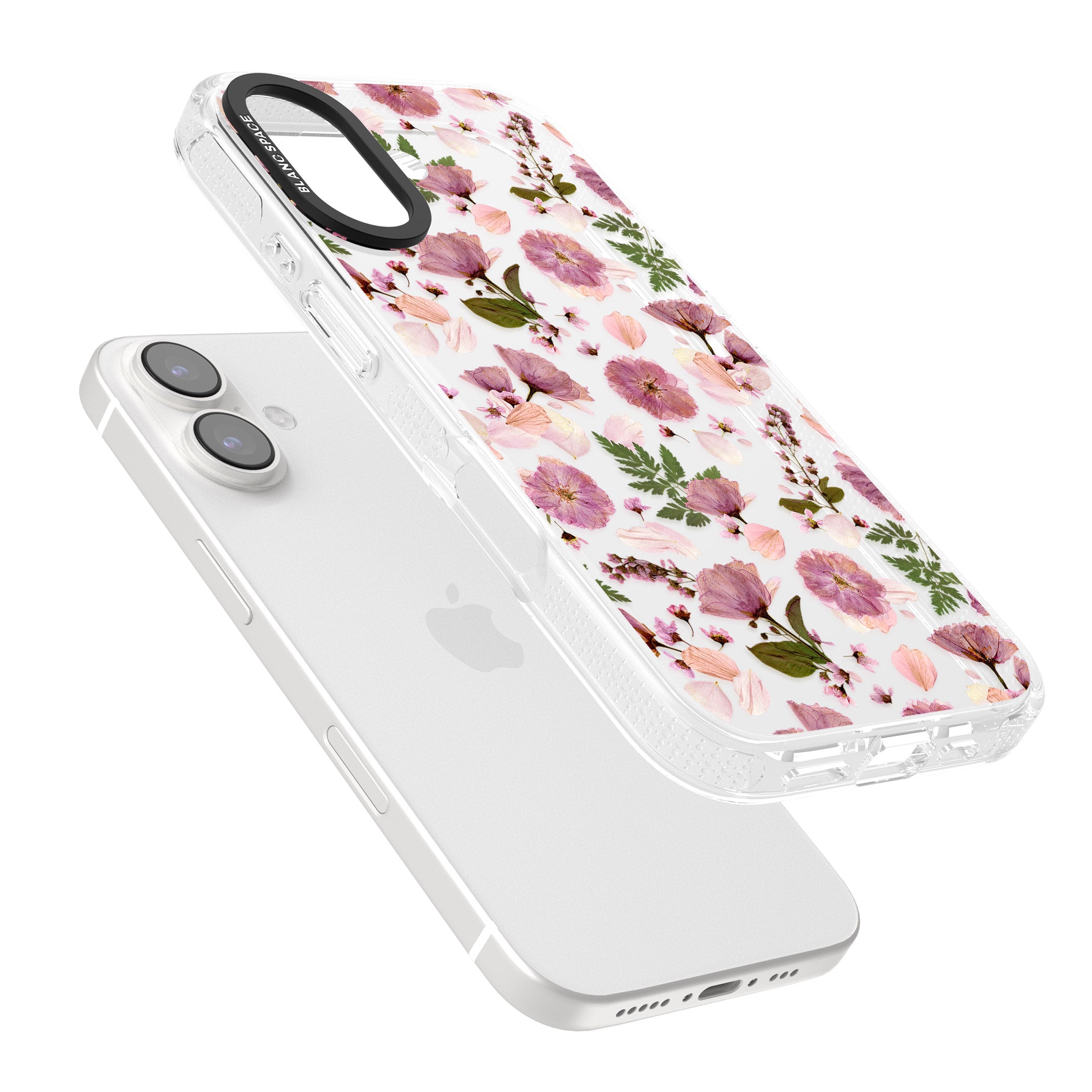 Floral Menagerie Transparent Design iPhone 16 / 16 Plus Clear Case Impact Air - Blanc Space