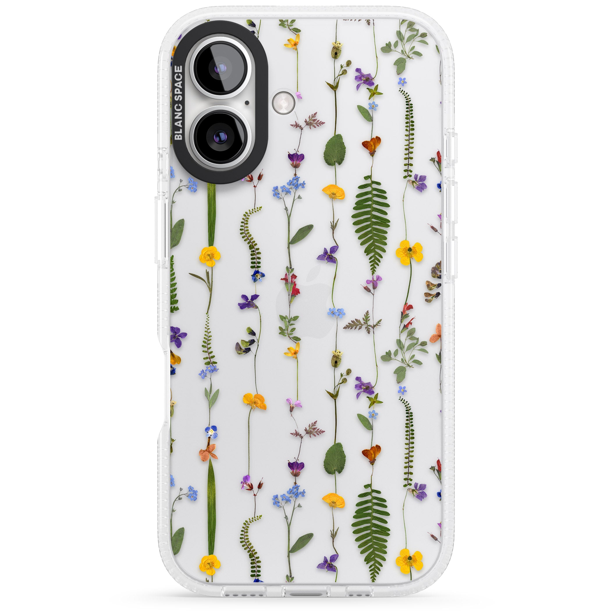 Wildflower Chain iPhone 16 / 16 Plus Clear Case Impact Air - Blanc Space