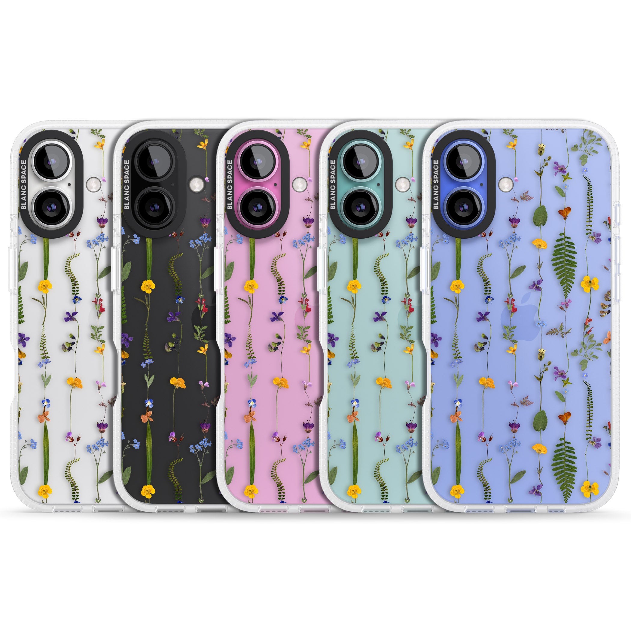 Wildflower Chain iPhone 16 / 16 Plus Clear Case Impact Air - Blanc Space