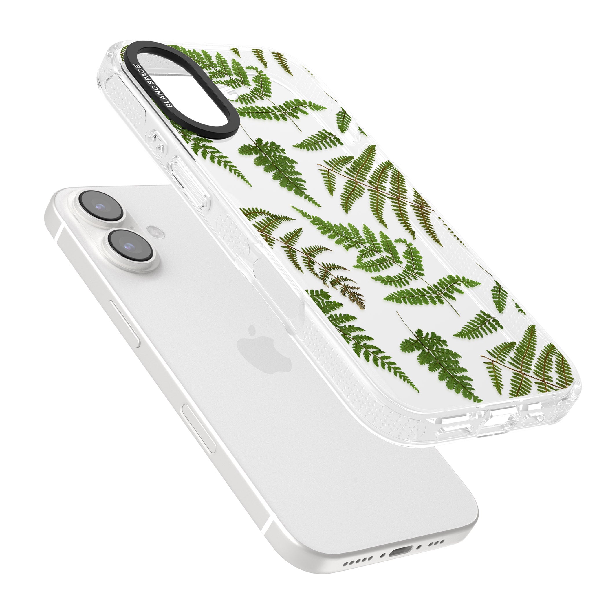 Leafy Ferns iPhone 16 / 16 Plus Clear Case Impact Air - Blanc Space
