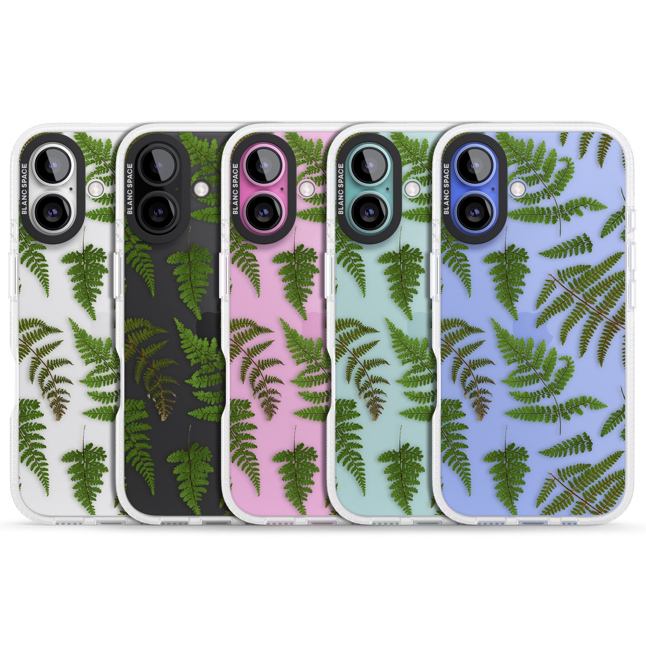 Leafy Ferns iPhone 16 / 16 Plus Clear Case Impact Air - Blanc Space