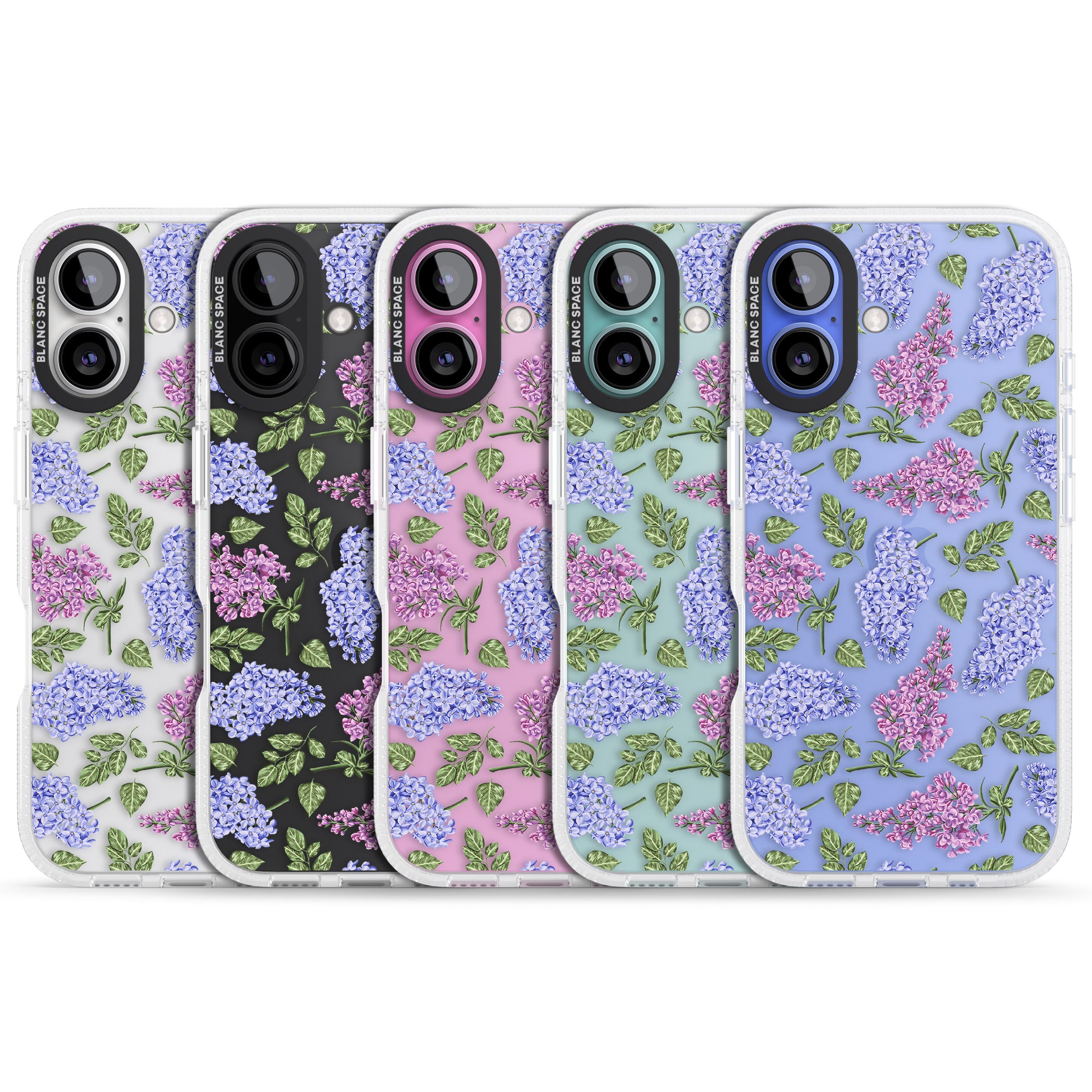 Purple Blossoms Transparent Floral iPhone 16 / 16 Plus Clear Case Impact Air - Blanc Space