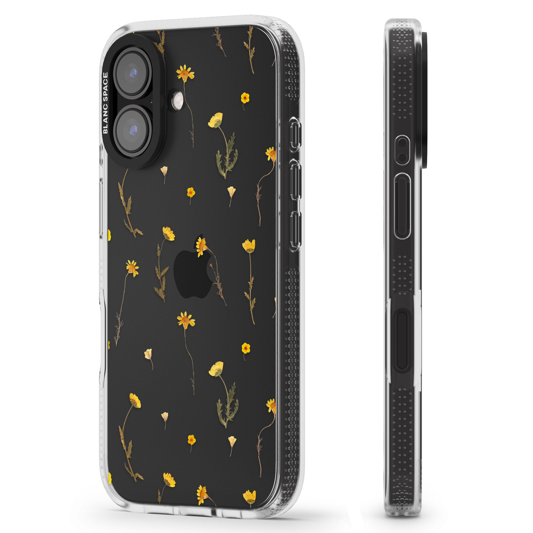 Mixed Yellow Flowers - Dried Flower-Inspired iPhone 16 / 16 Plus Clear Case Impact Air - Blanc Space