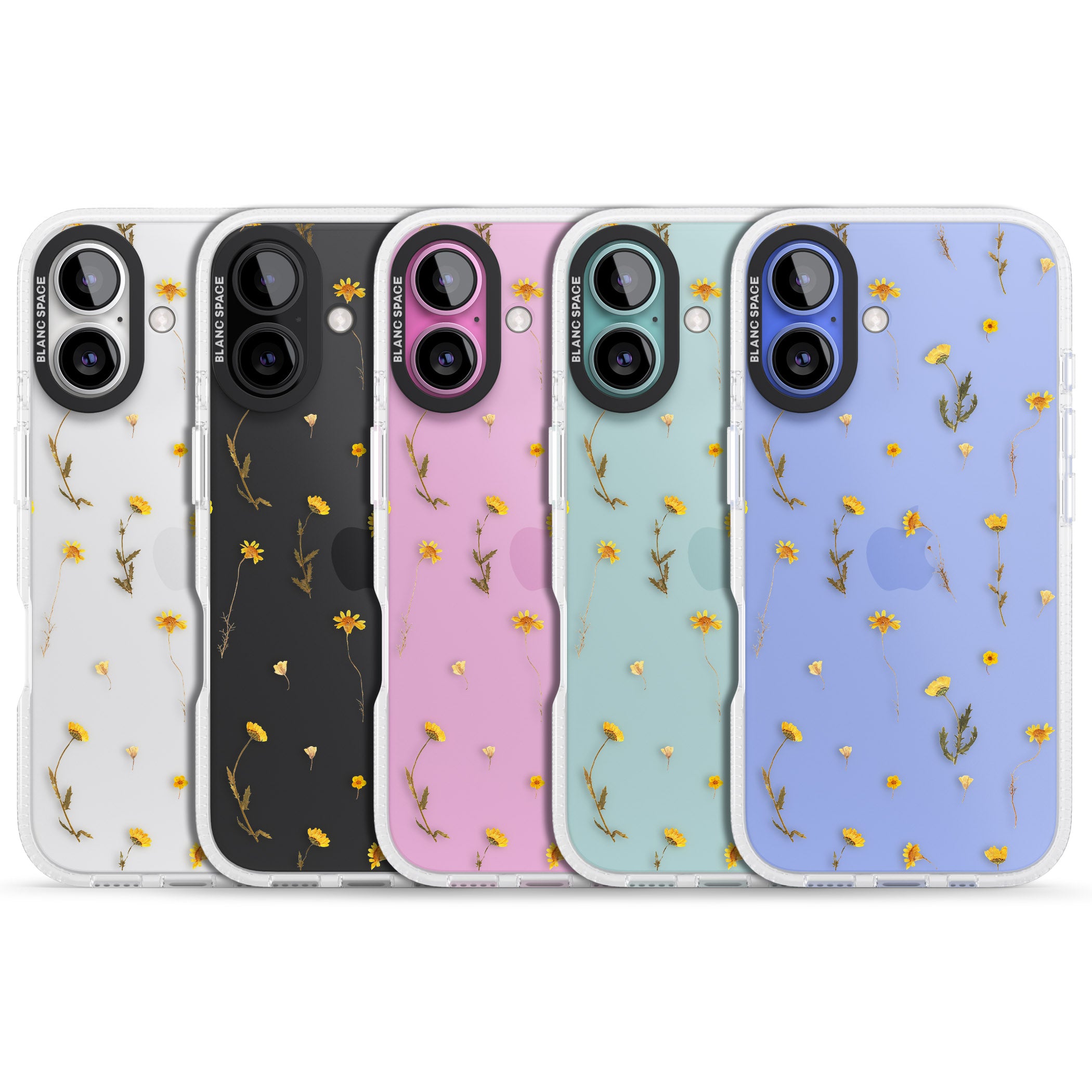Mixed Yellow Flowers - Dried Flower-Inspired iPhone 16 / 16 Plus Clear Case Impact Air - Blanc Space