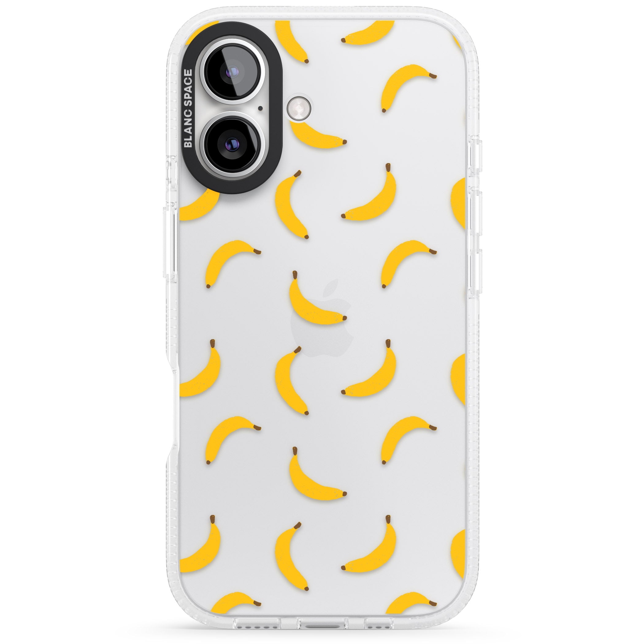 Banana Pattern iPhone 16 / 16 Plus Clear Case Impact Air - Blanc Space