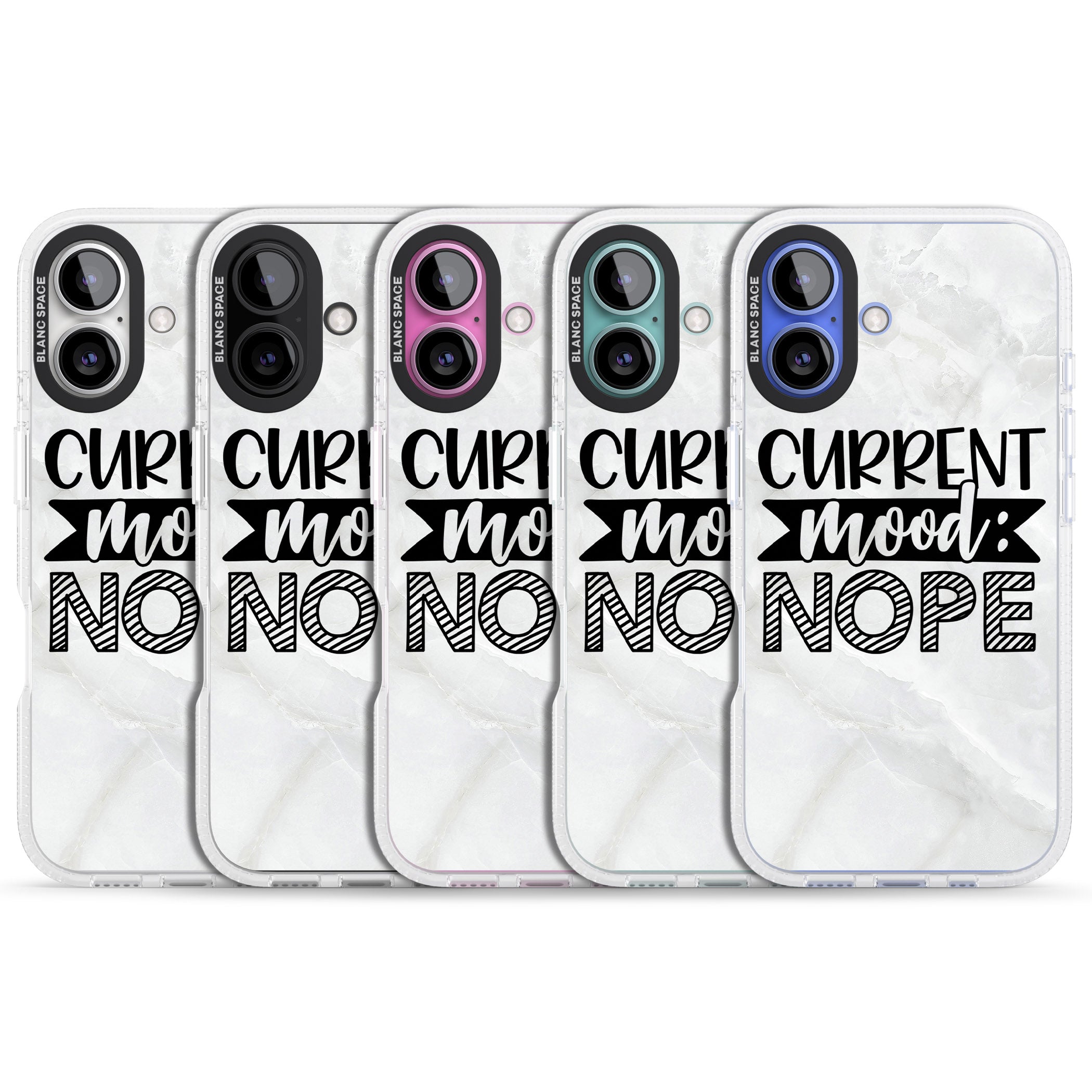 Current Mood NOPE iPhone 16 / 16 Plus Clear Case Impact Air - Blanc Space
