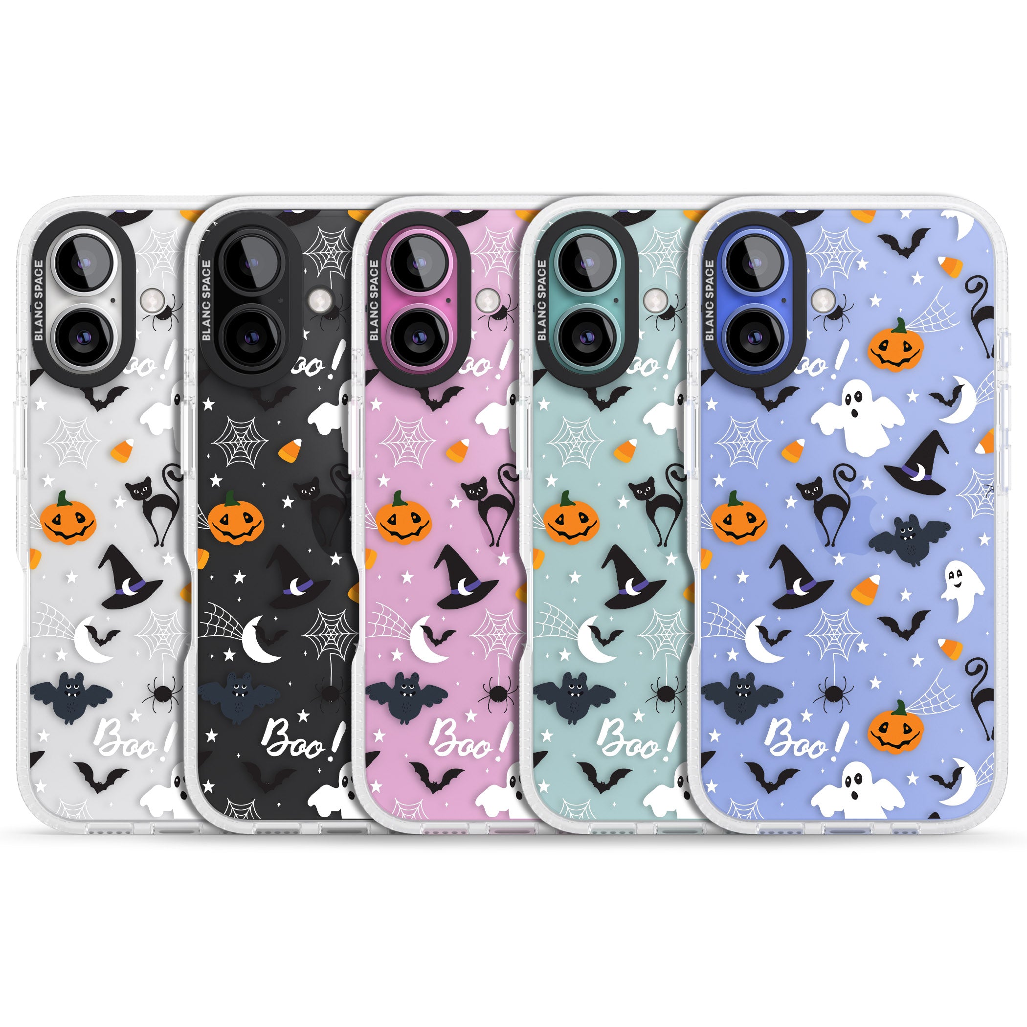 Halloween Mix Pattern iPhone 16 / 16 Plus Clear Case Impact Air - Blanc Space